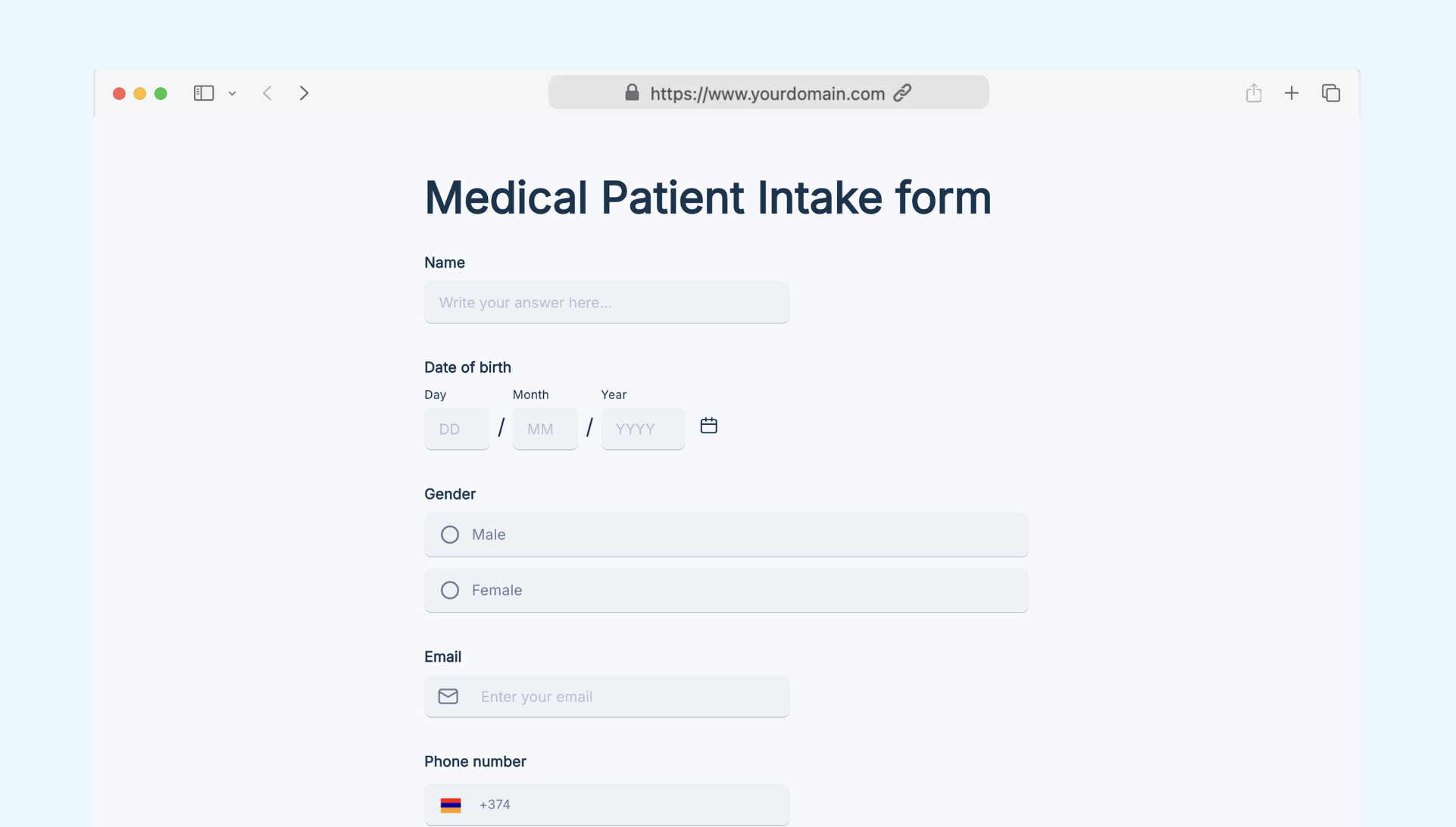 Patient Intake form