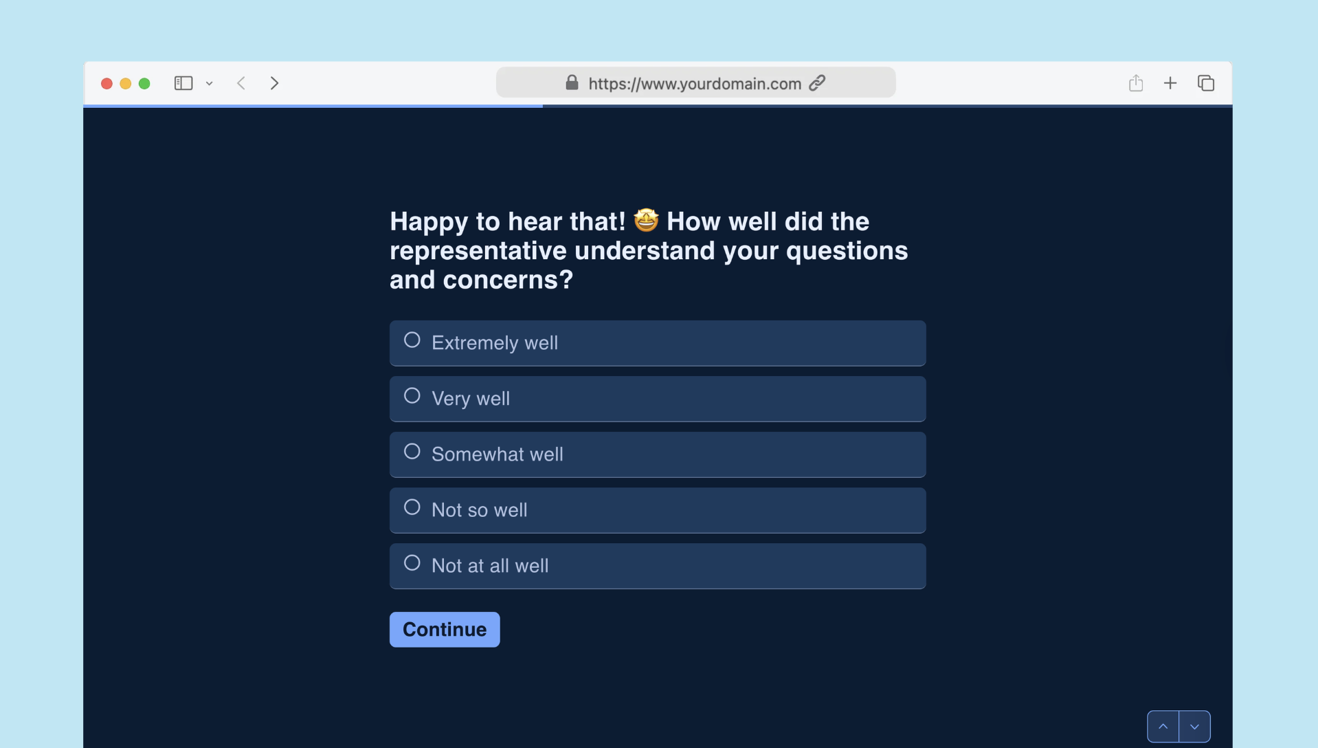 Customer service survey