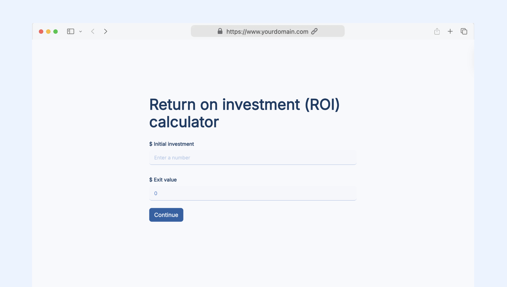 Return on investment calculator