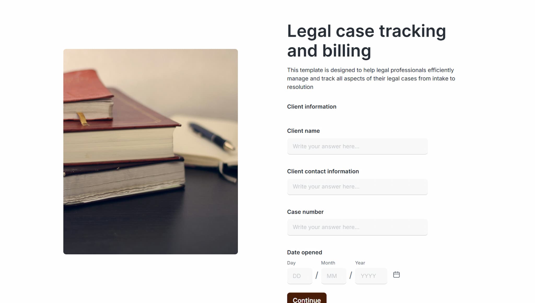 Legal case tracking and billing