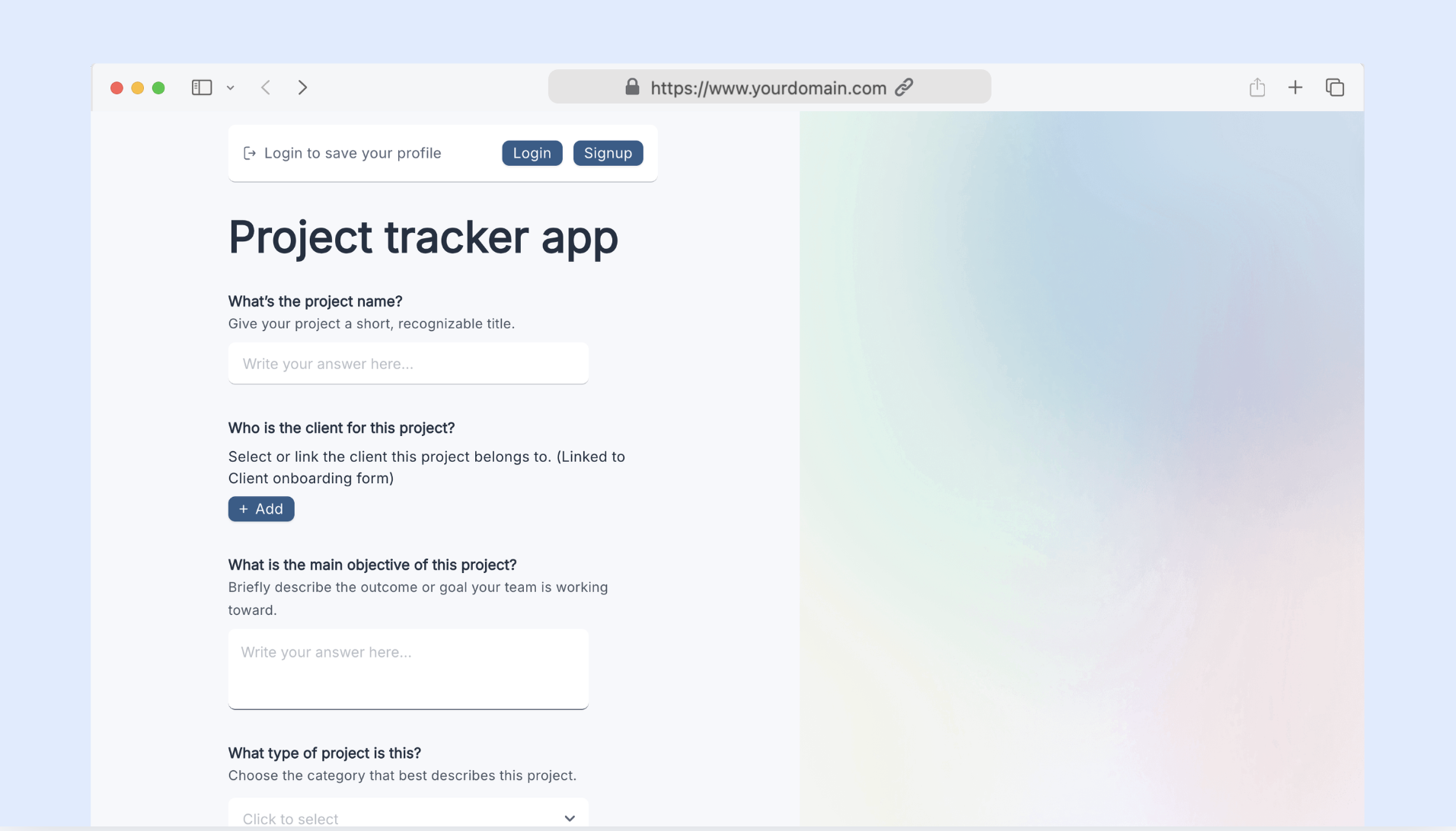 Project tracker