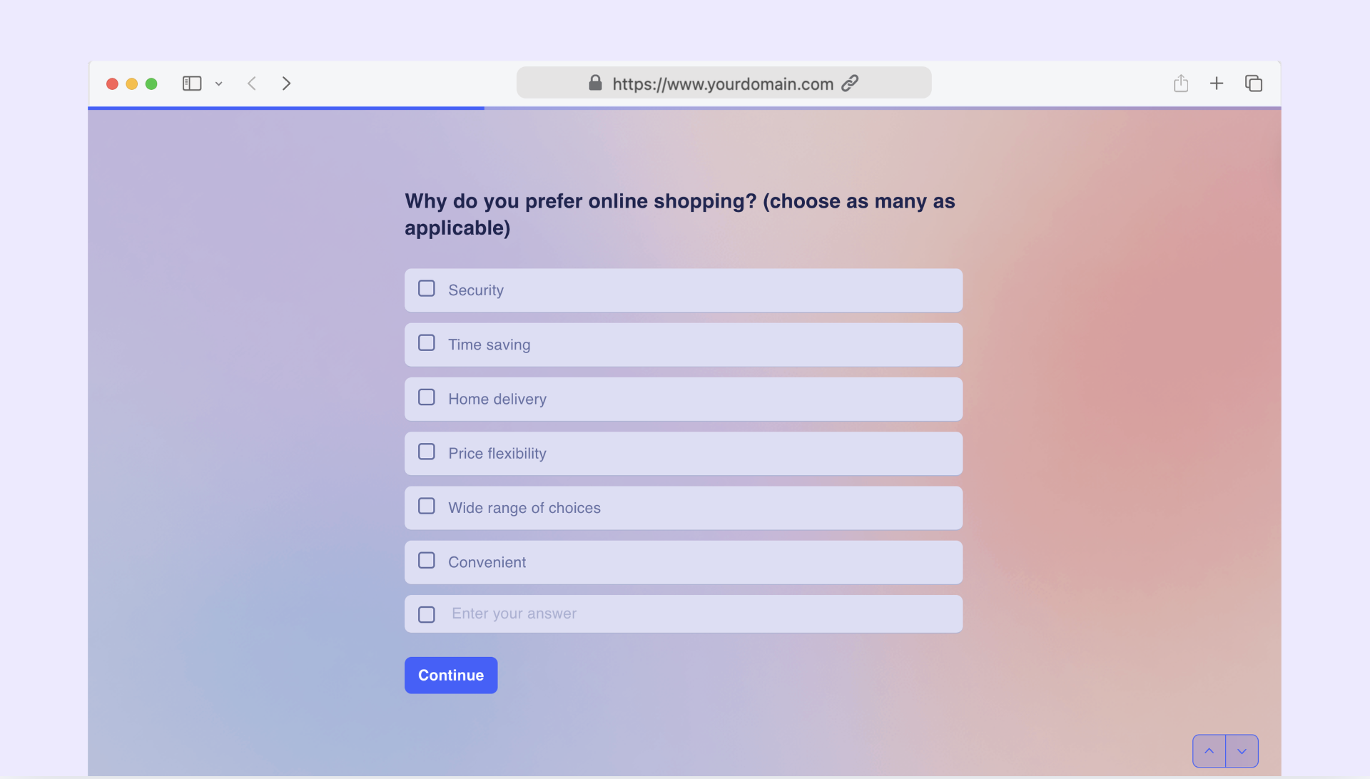 Online shopping survey