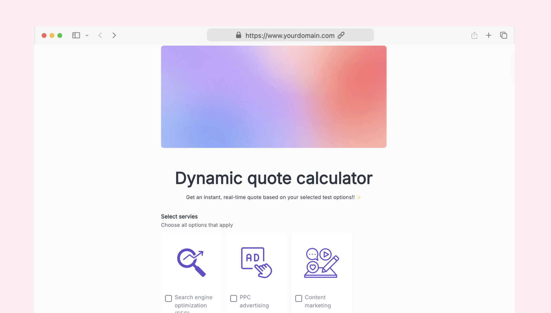 Dynamic quote calculator