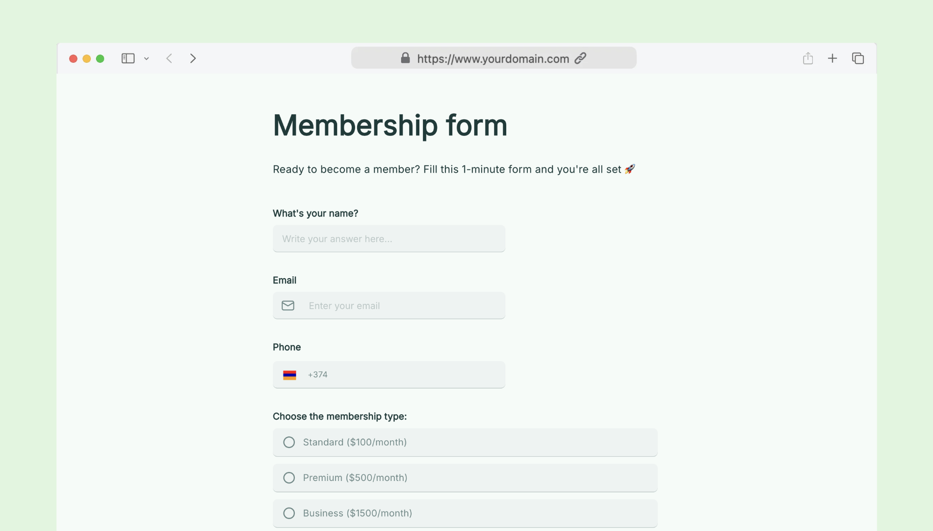 Membership form