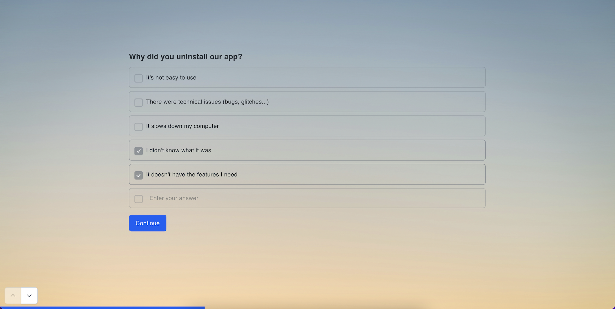 App uninstall survey
