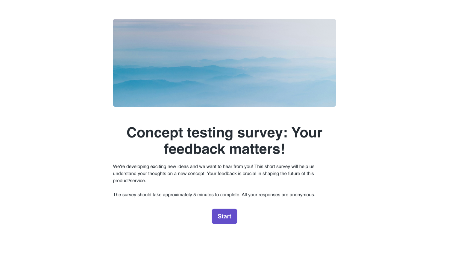 Concept testing survey