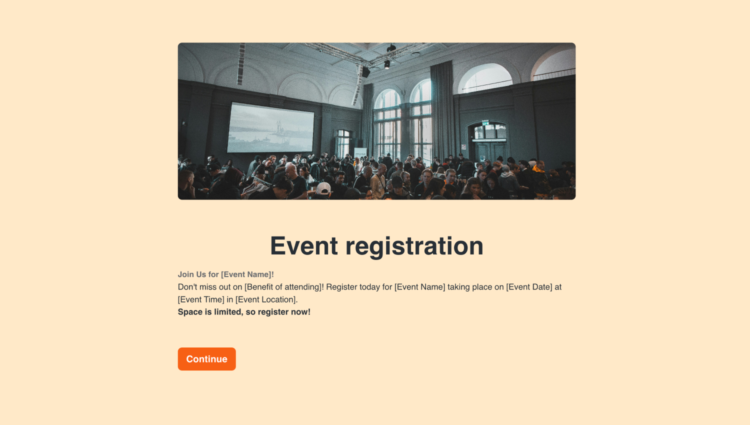 Event registration form