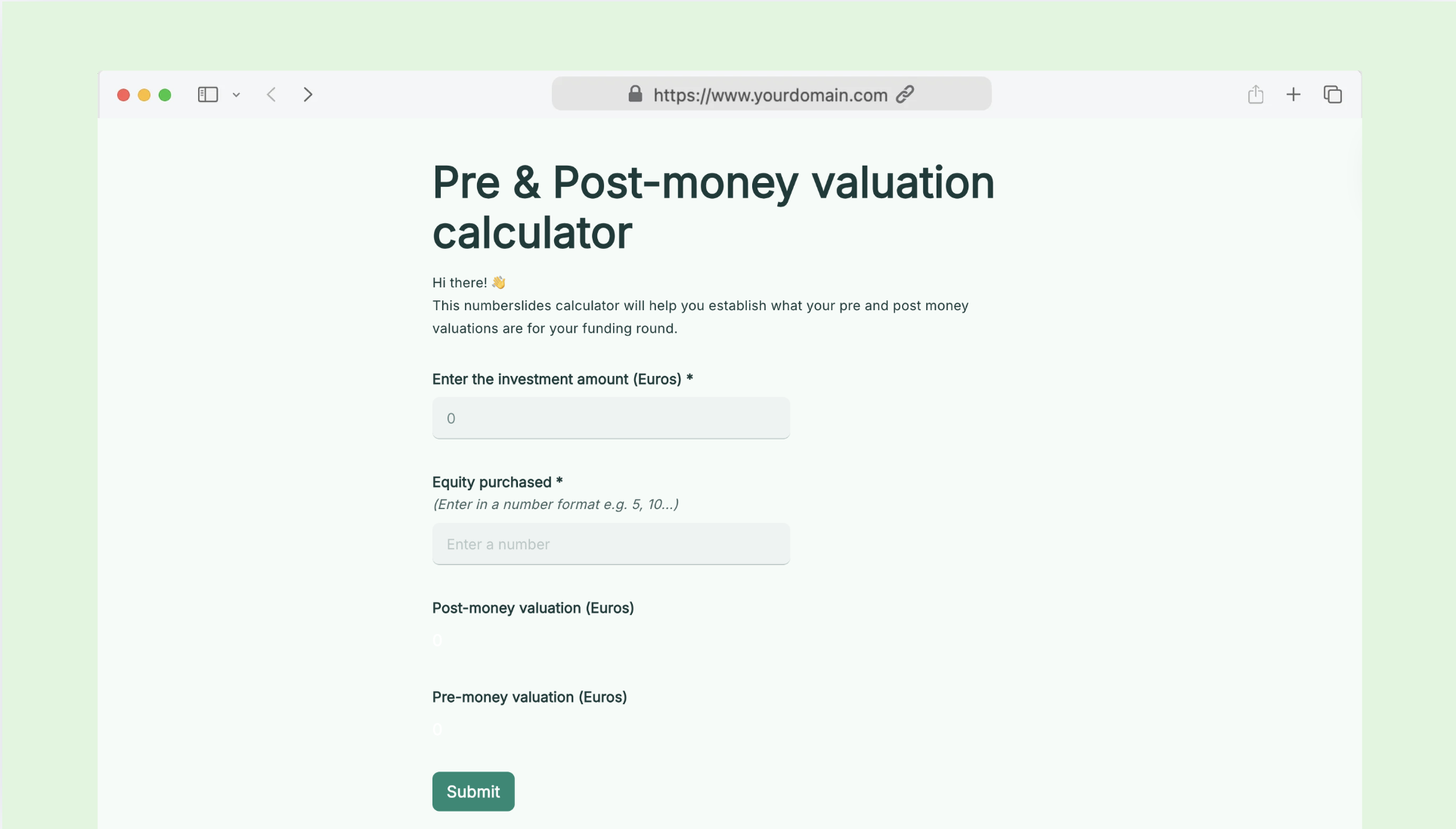 Pre & Post-money valuation