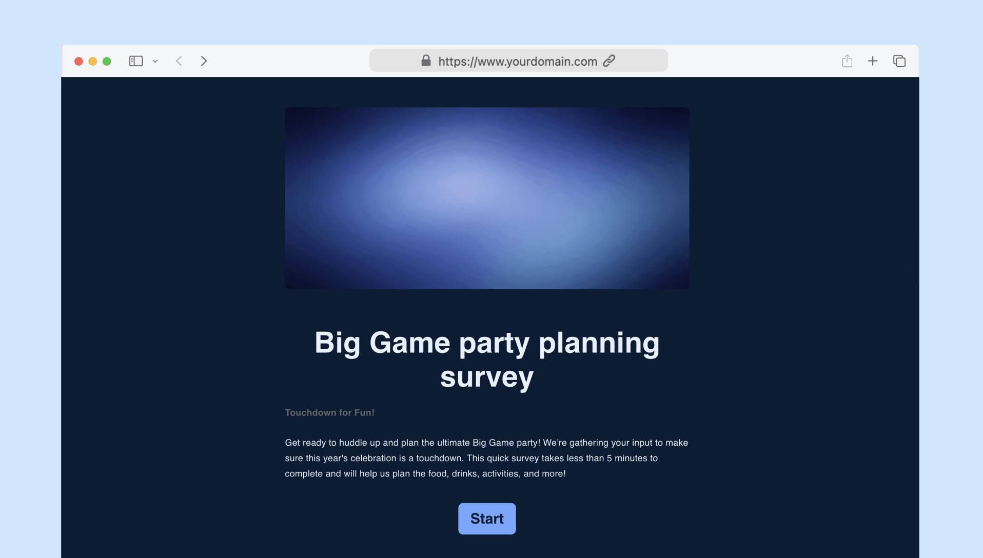 Big Game party planning survey