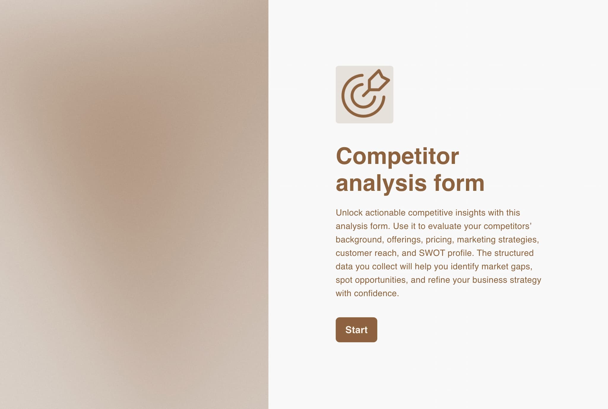 Competitor analysis form