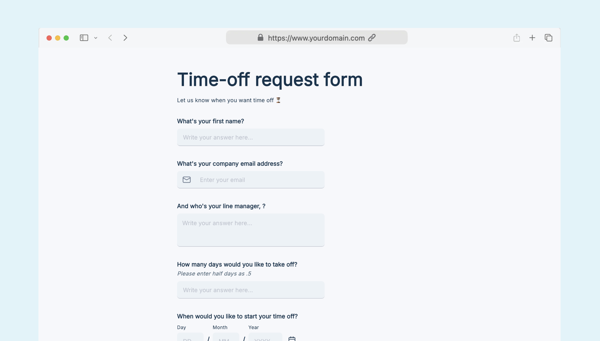 Time-off request form