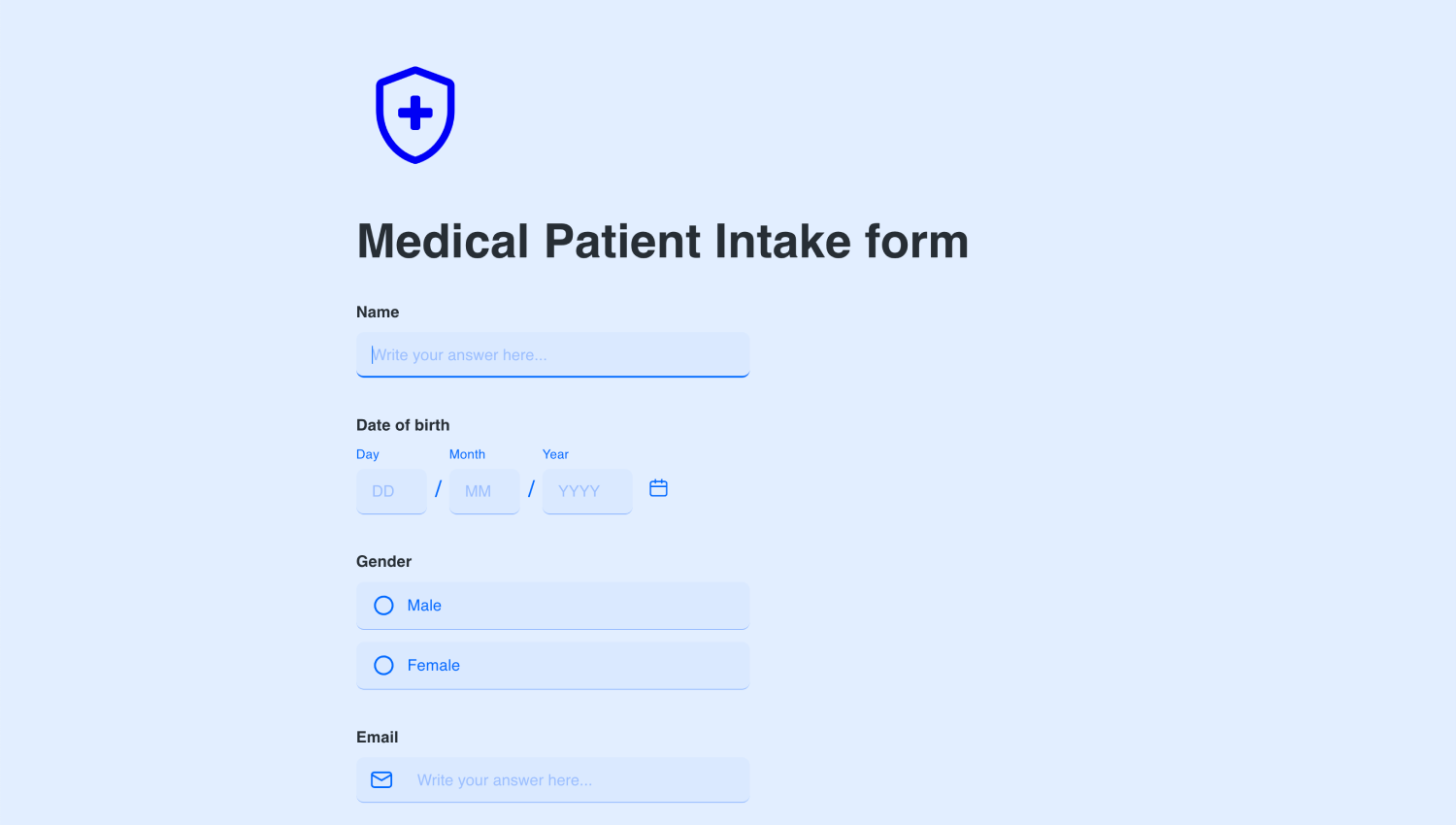 Patient Intake form