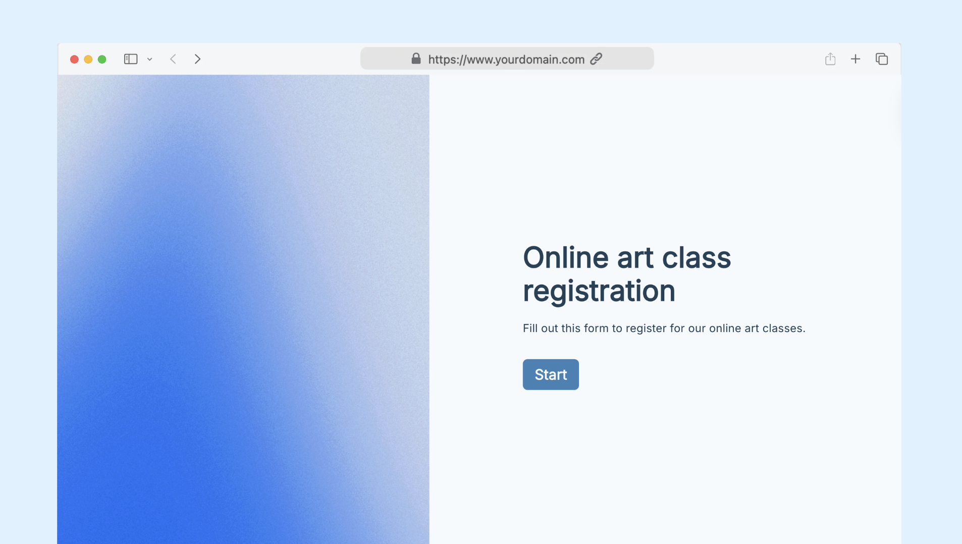 Online art class registration