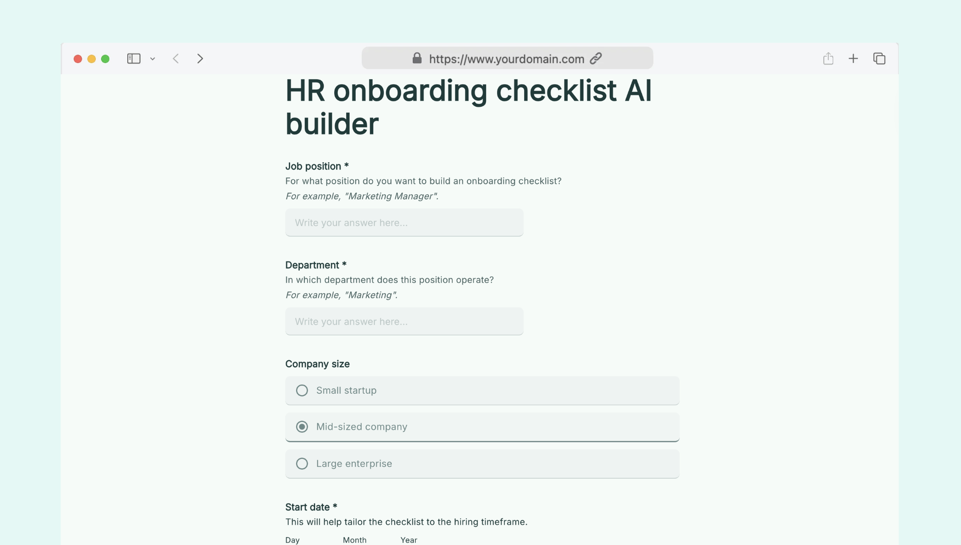 AI HR onboarding checklist builder
