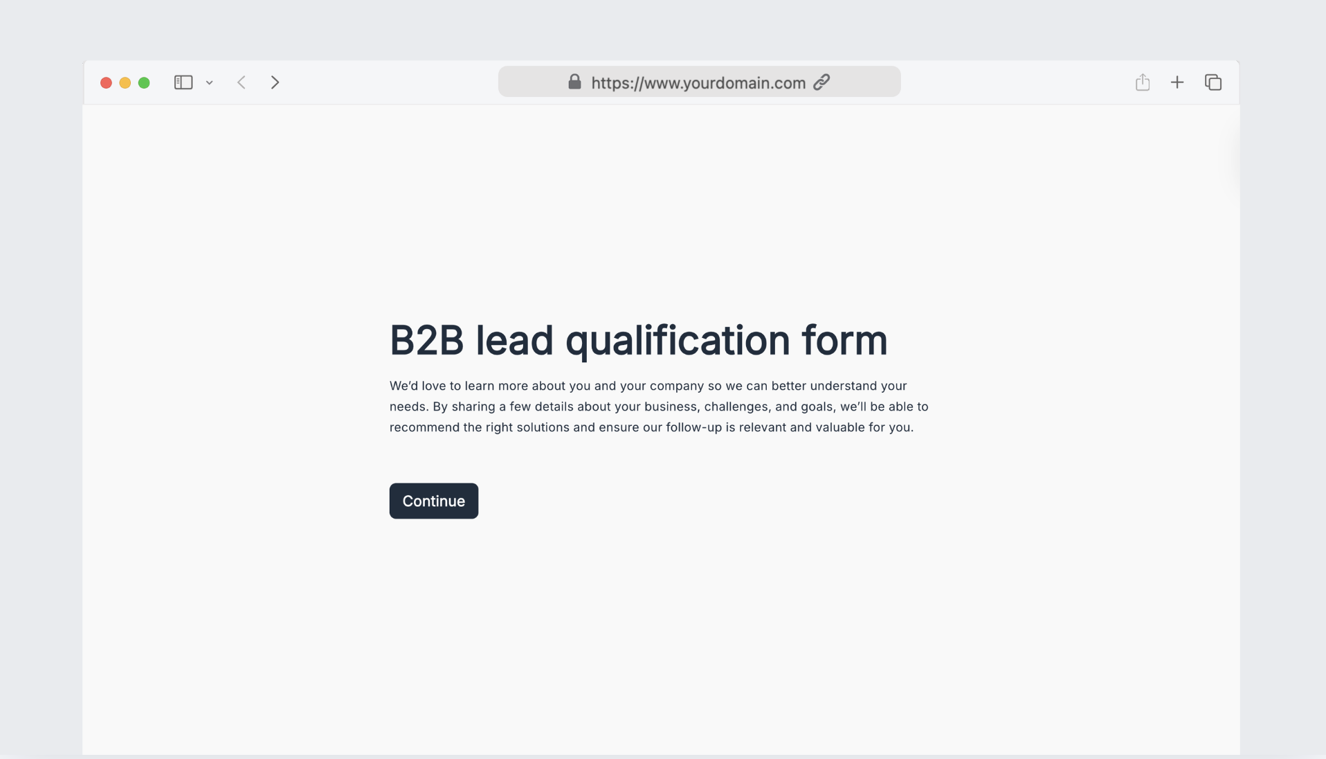 B2B lead qualification form