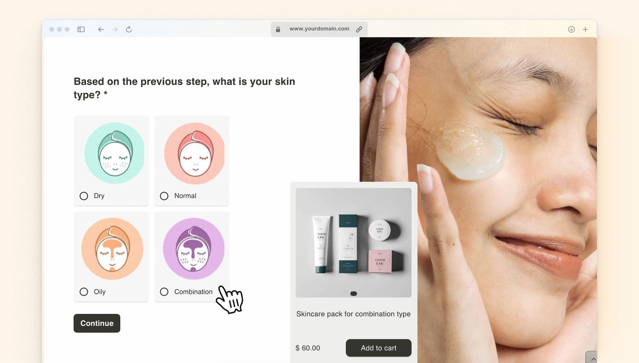 Product recommender quiz
