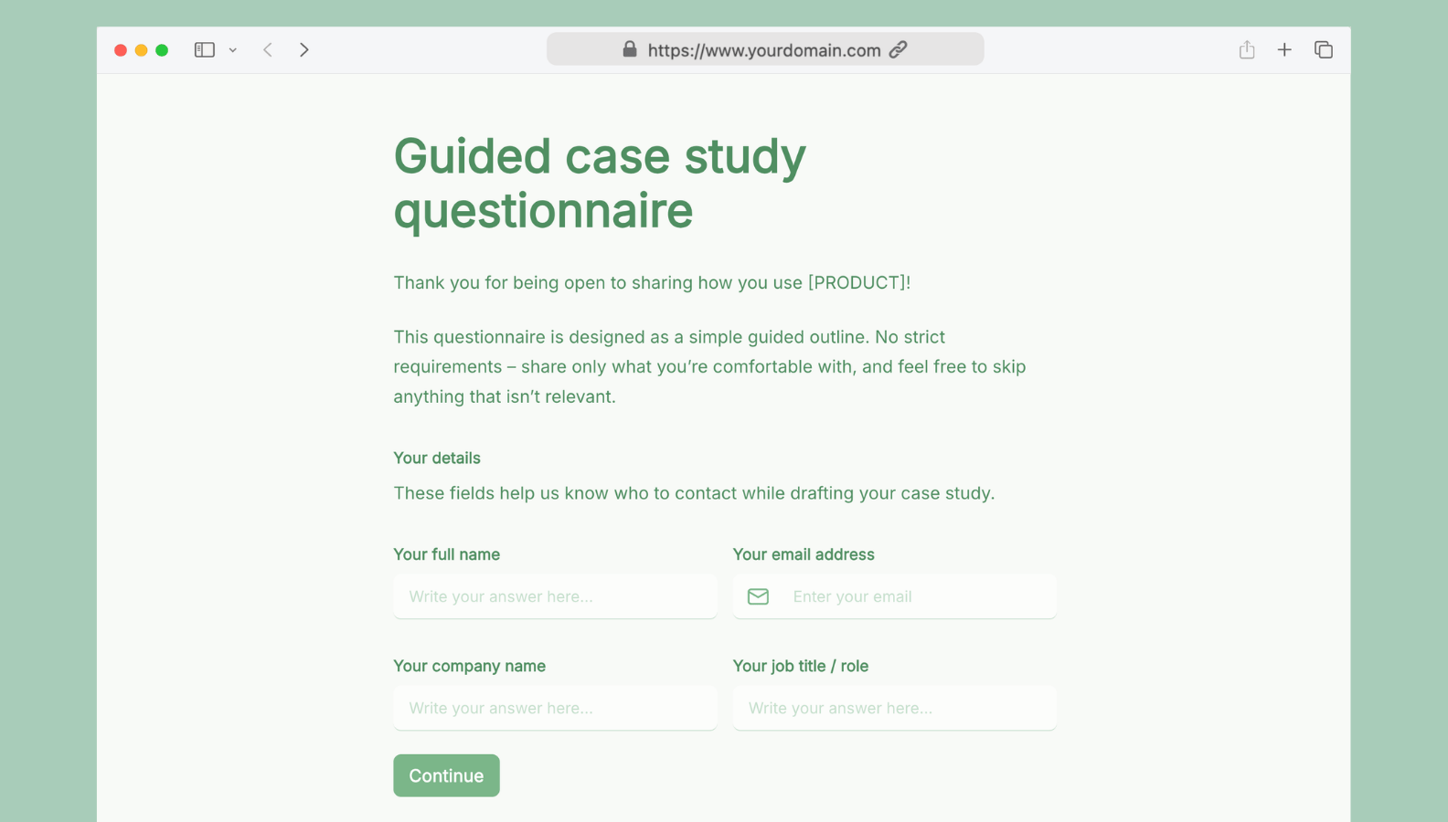 Guided case study questionnaire
