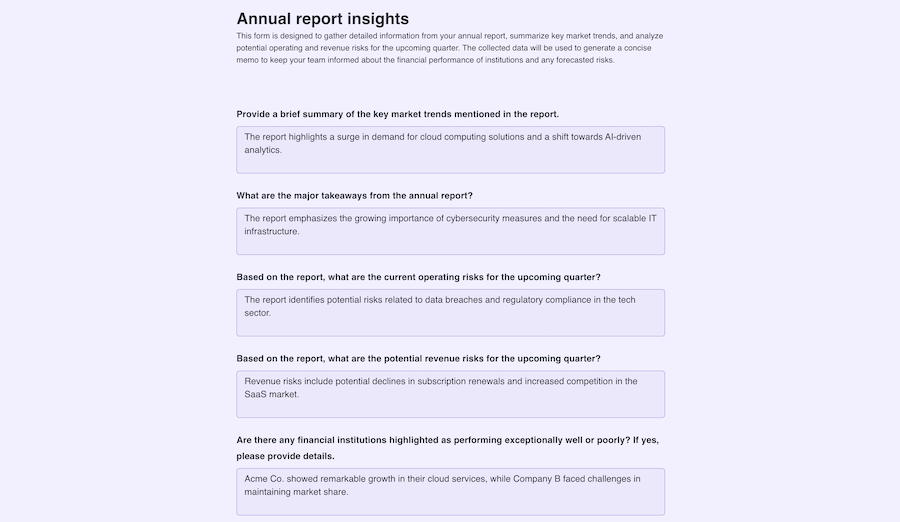 AI report analysis generator