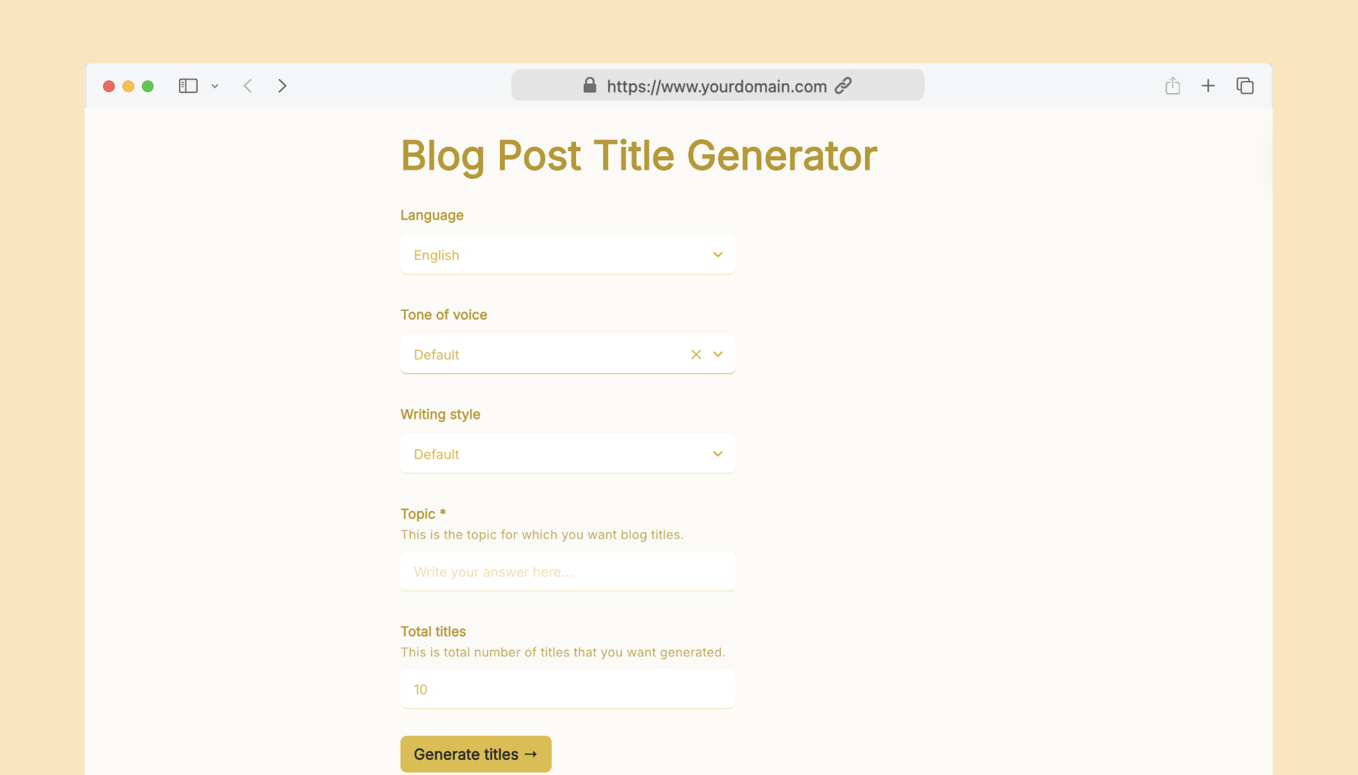 Blog post title generator
