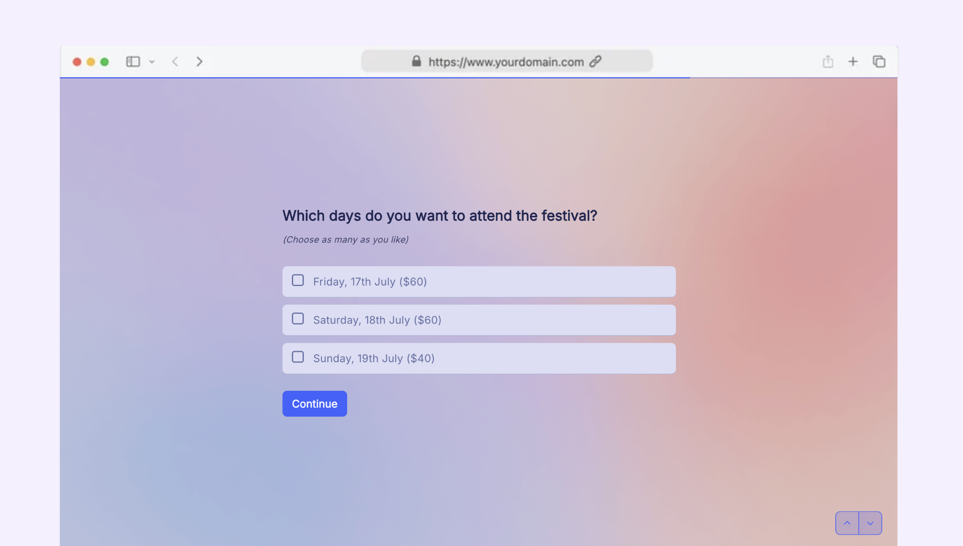 Festival registration