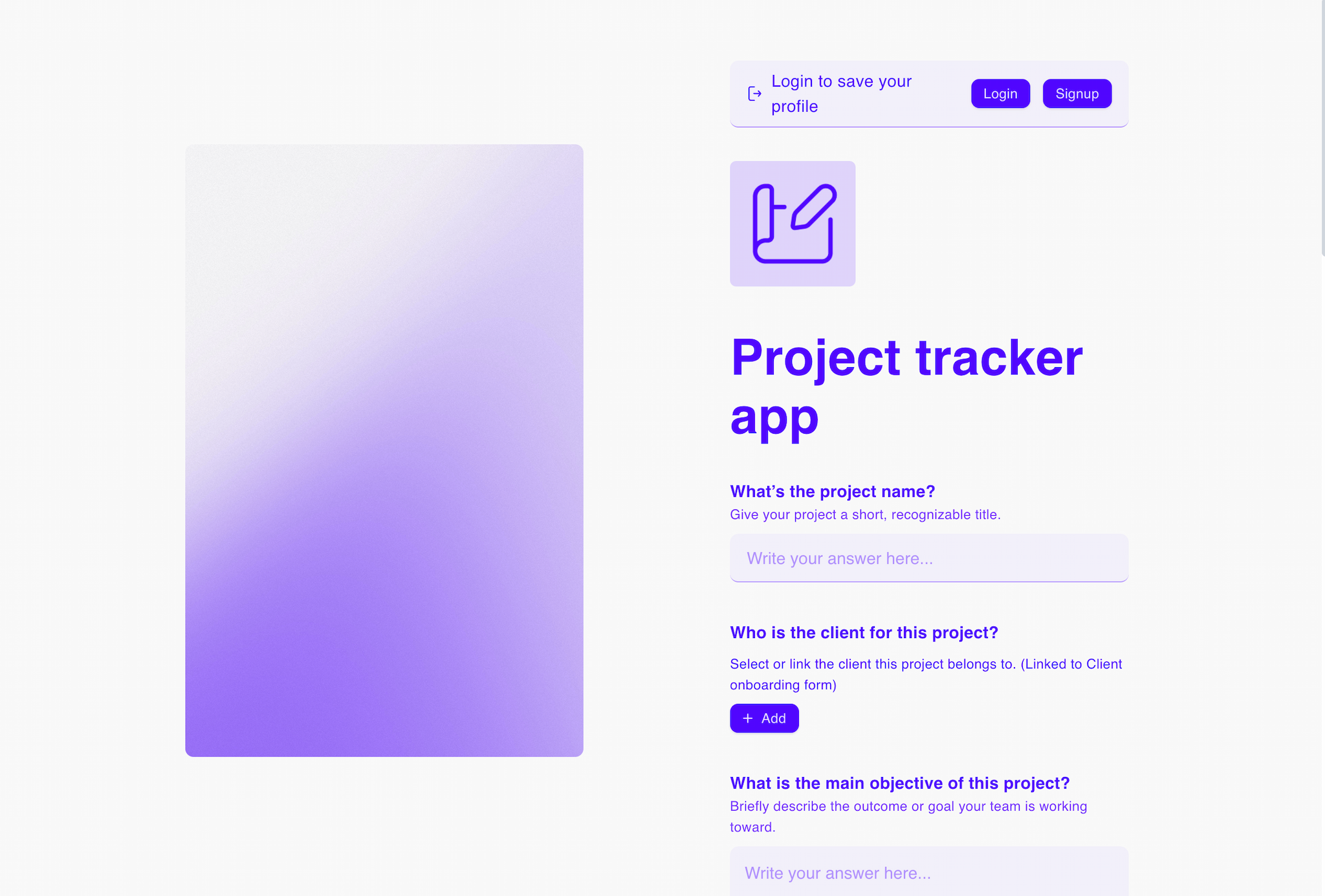 Project tracker
