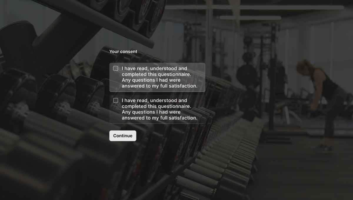 Gym health questionnaire