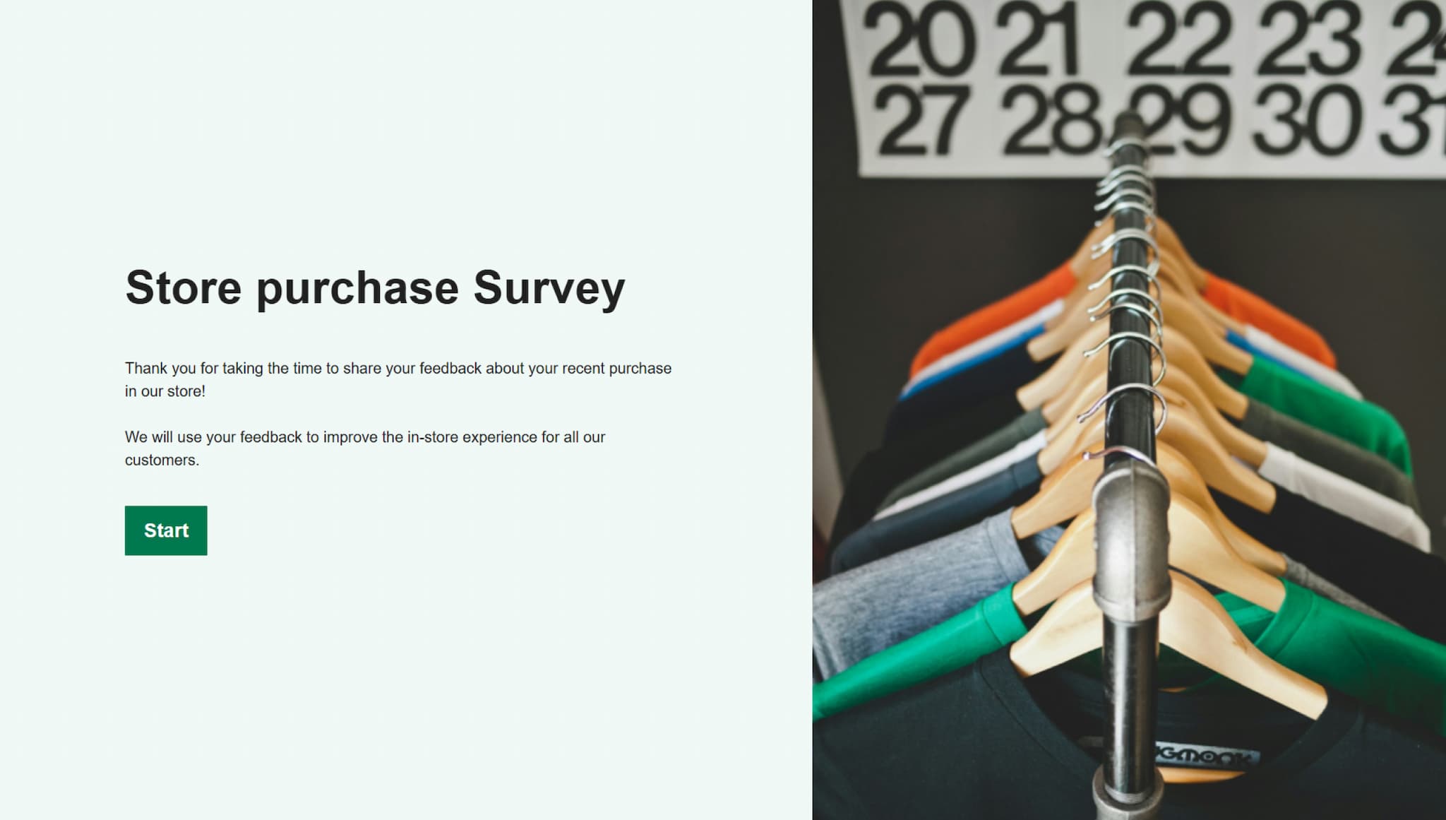 Store purchase feedback survey