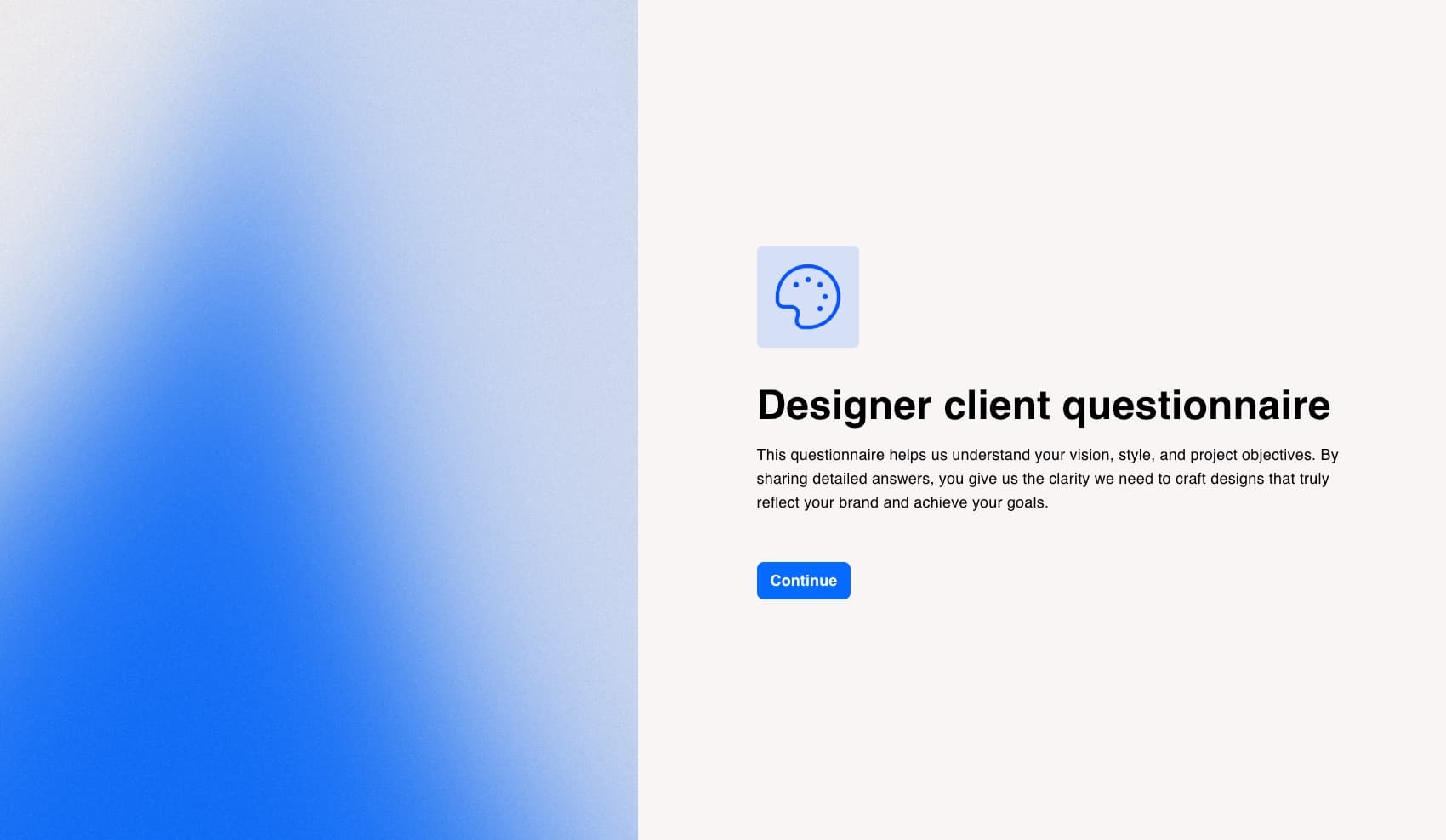 Designer client questionnaire