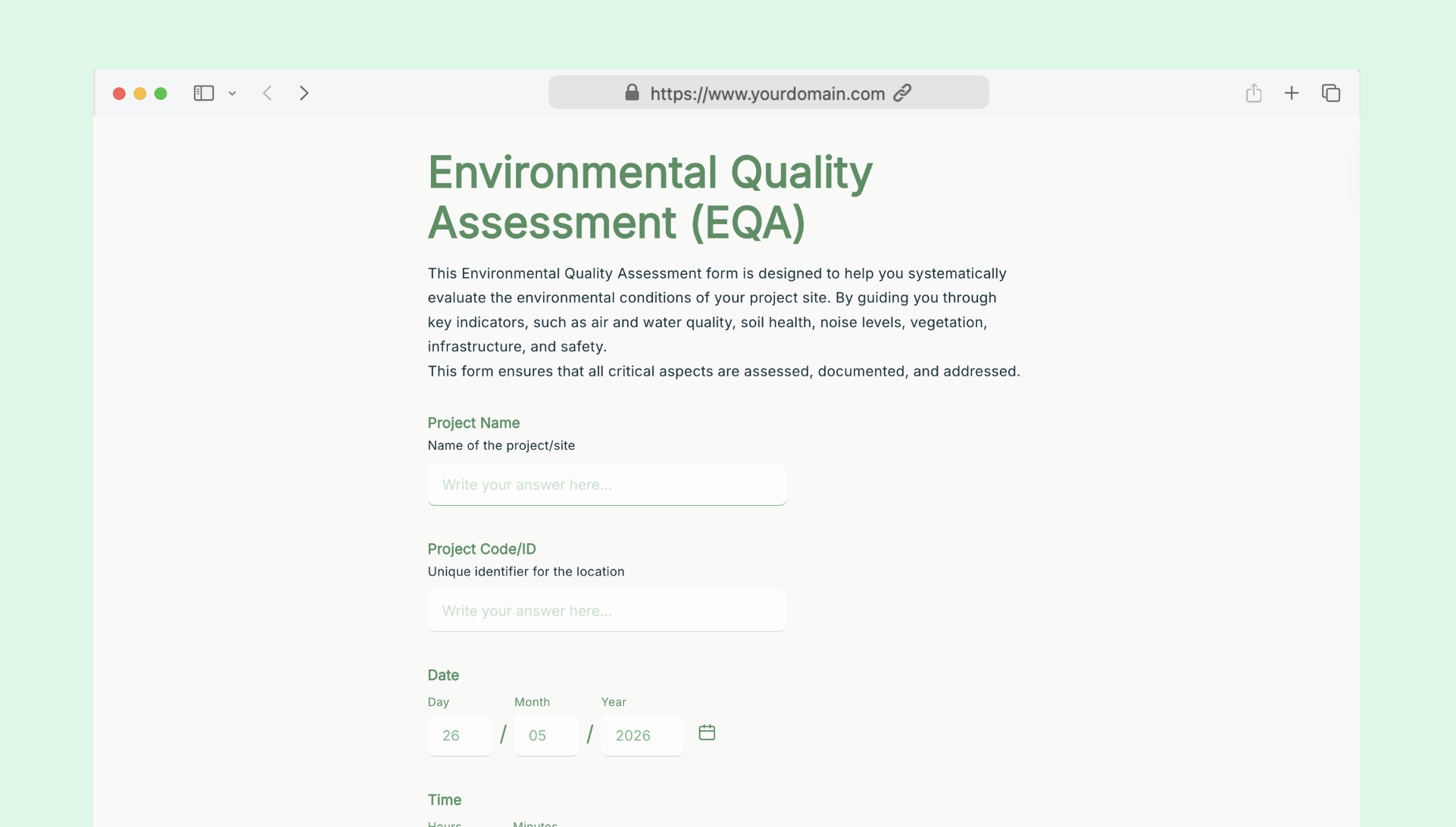 Environmental Quality Assessment (EQA)
