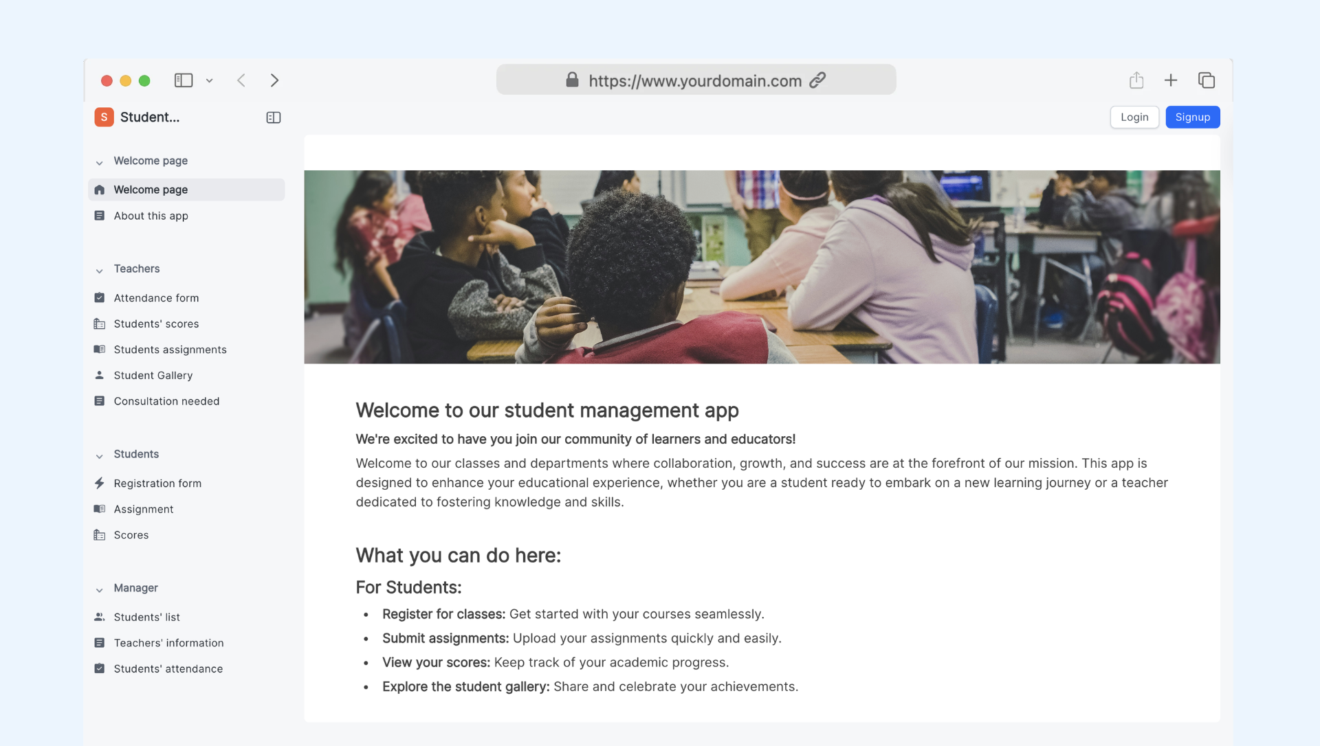 Student management portal