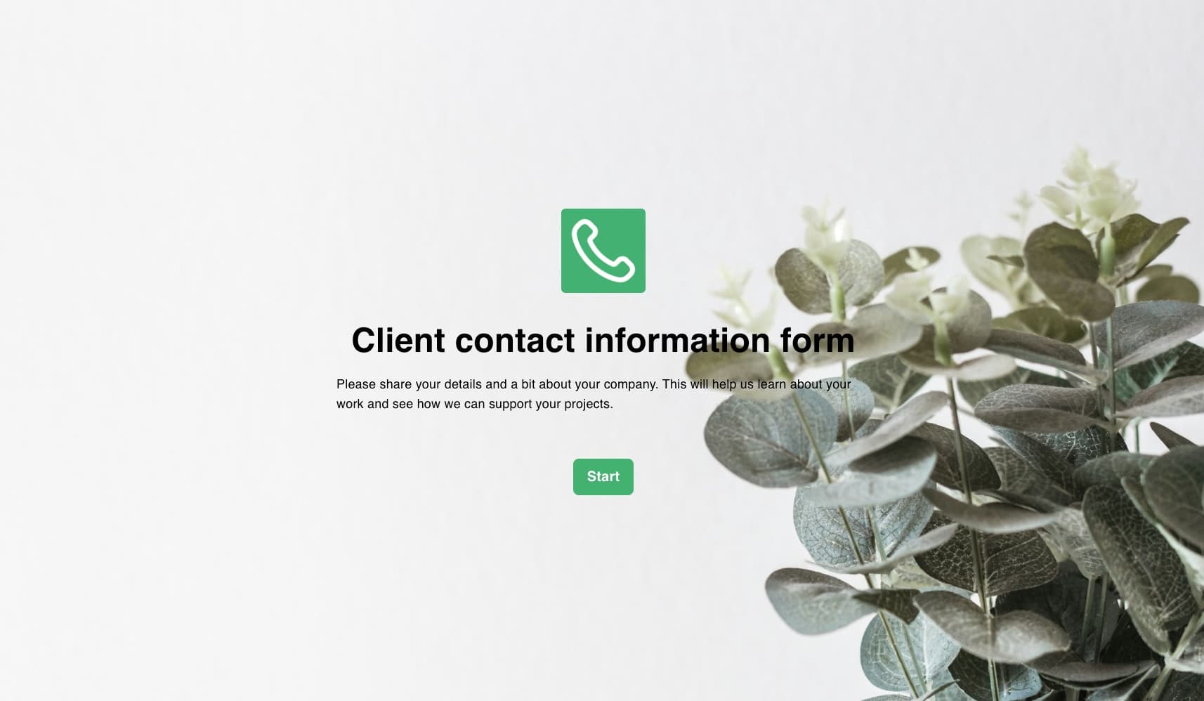 Client contact information form
