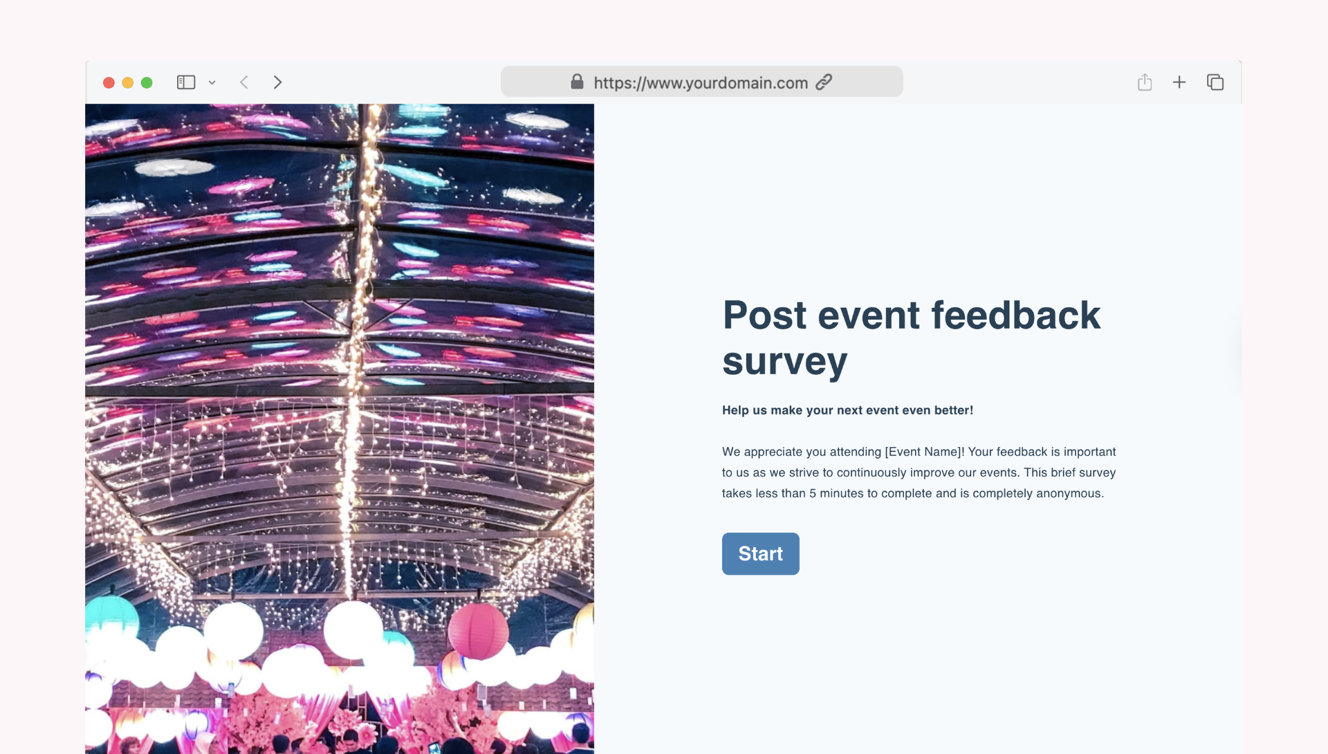 Post event feedback survey
