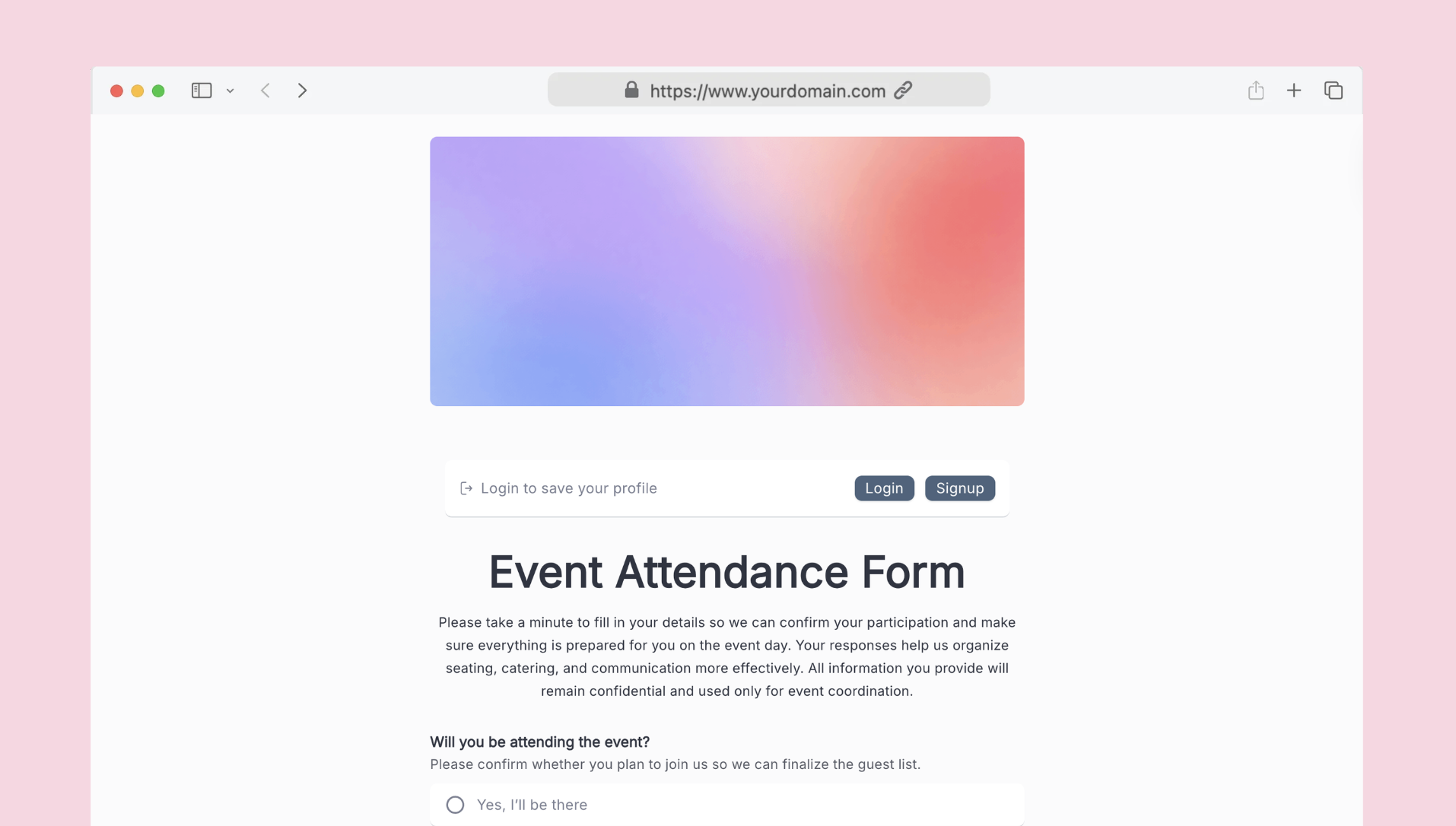 Event Attendance Form