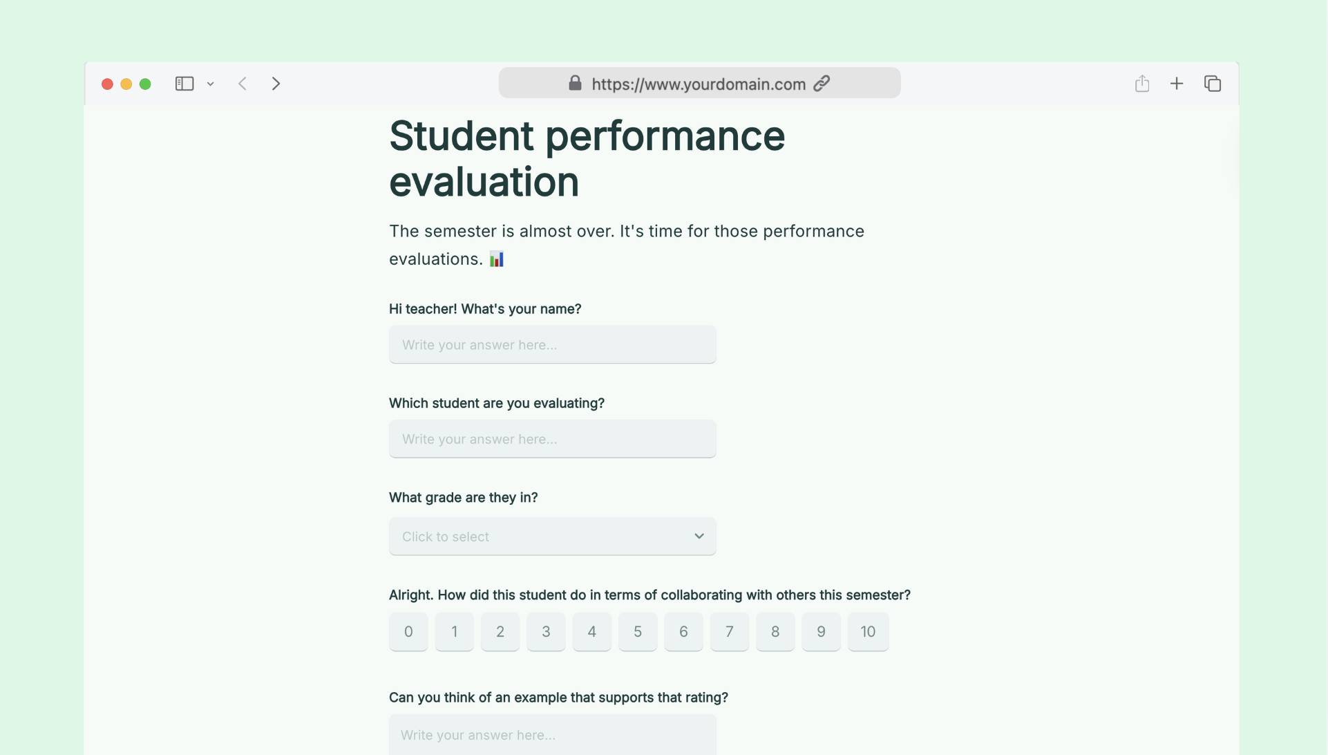 Student performance evaluation