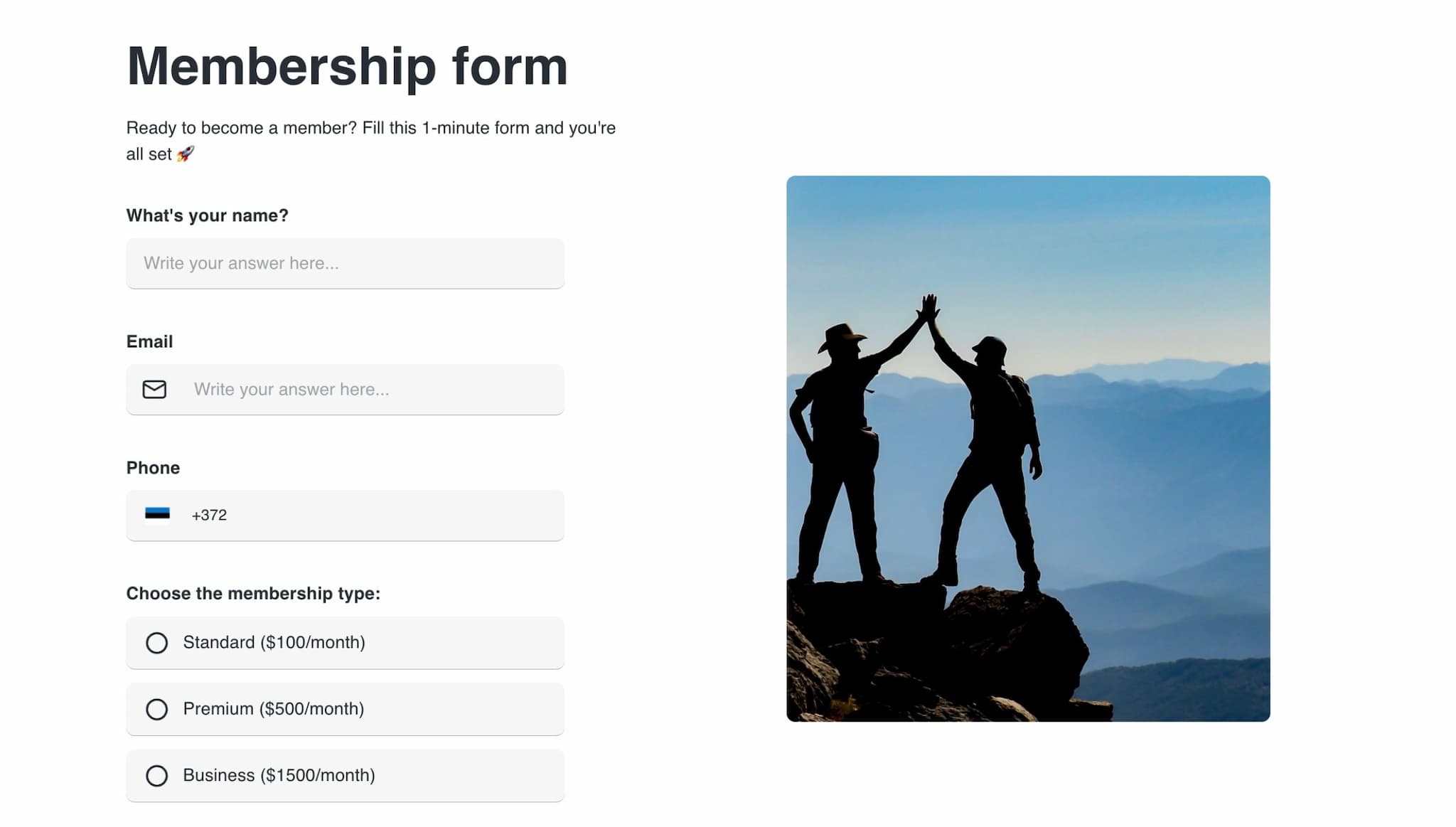Membership form