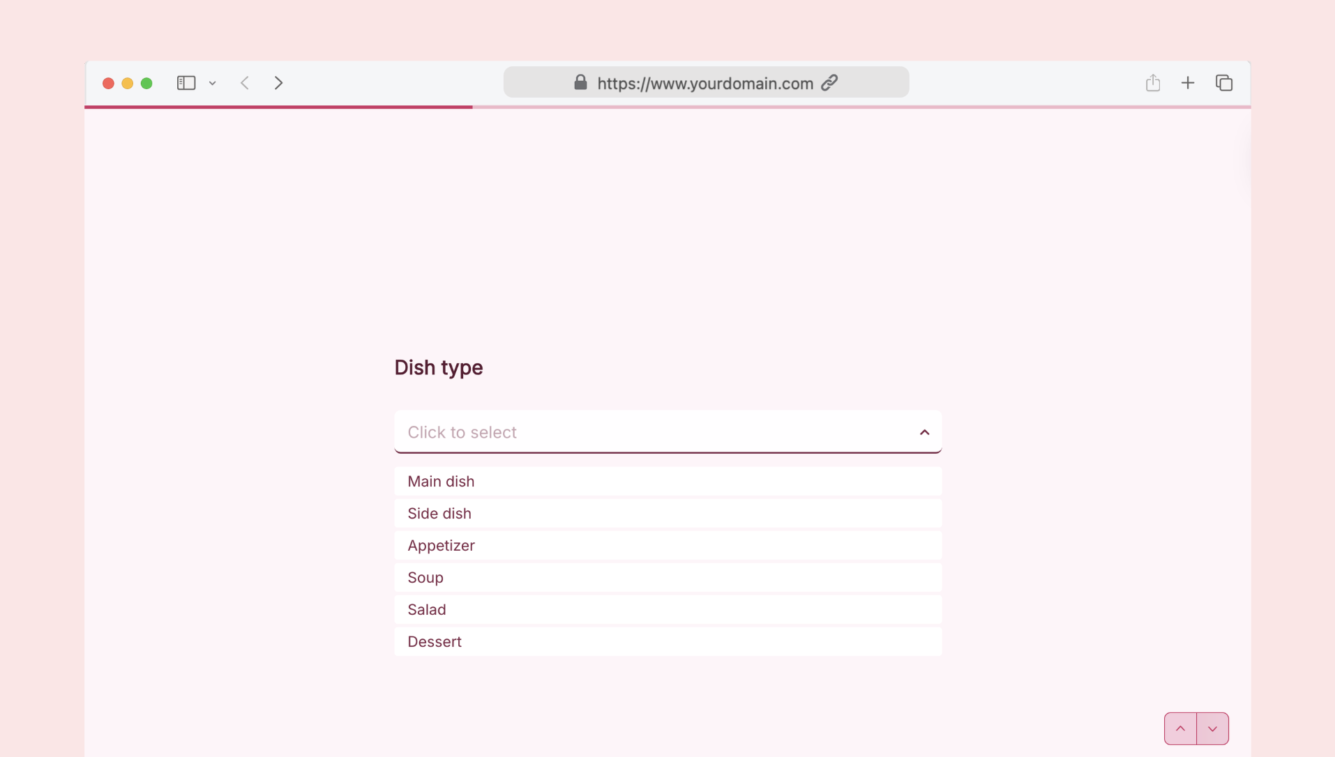 Recipe sharing form
