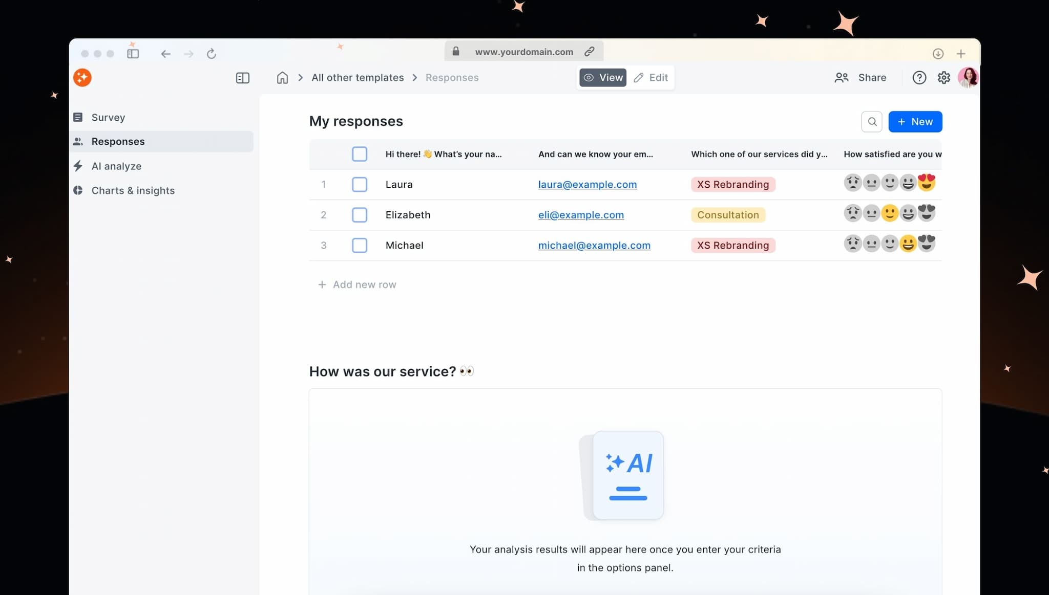 Get started right away with the template