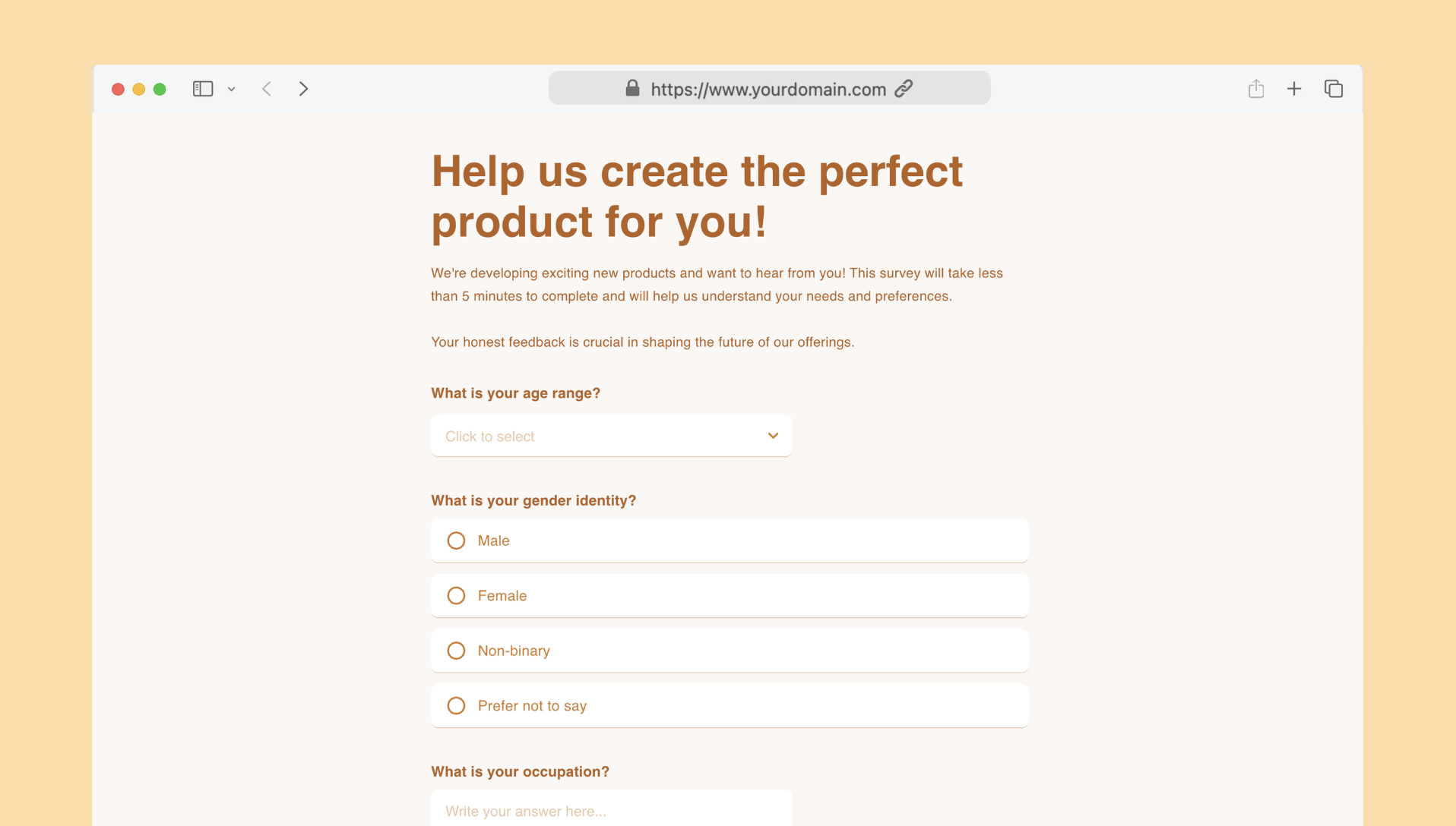Market research survey