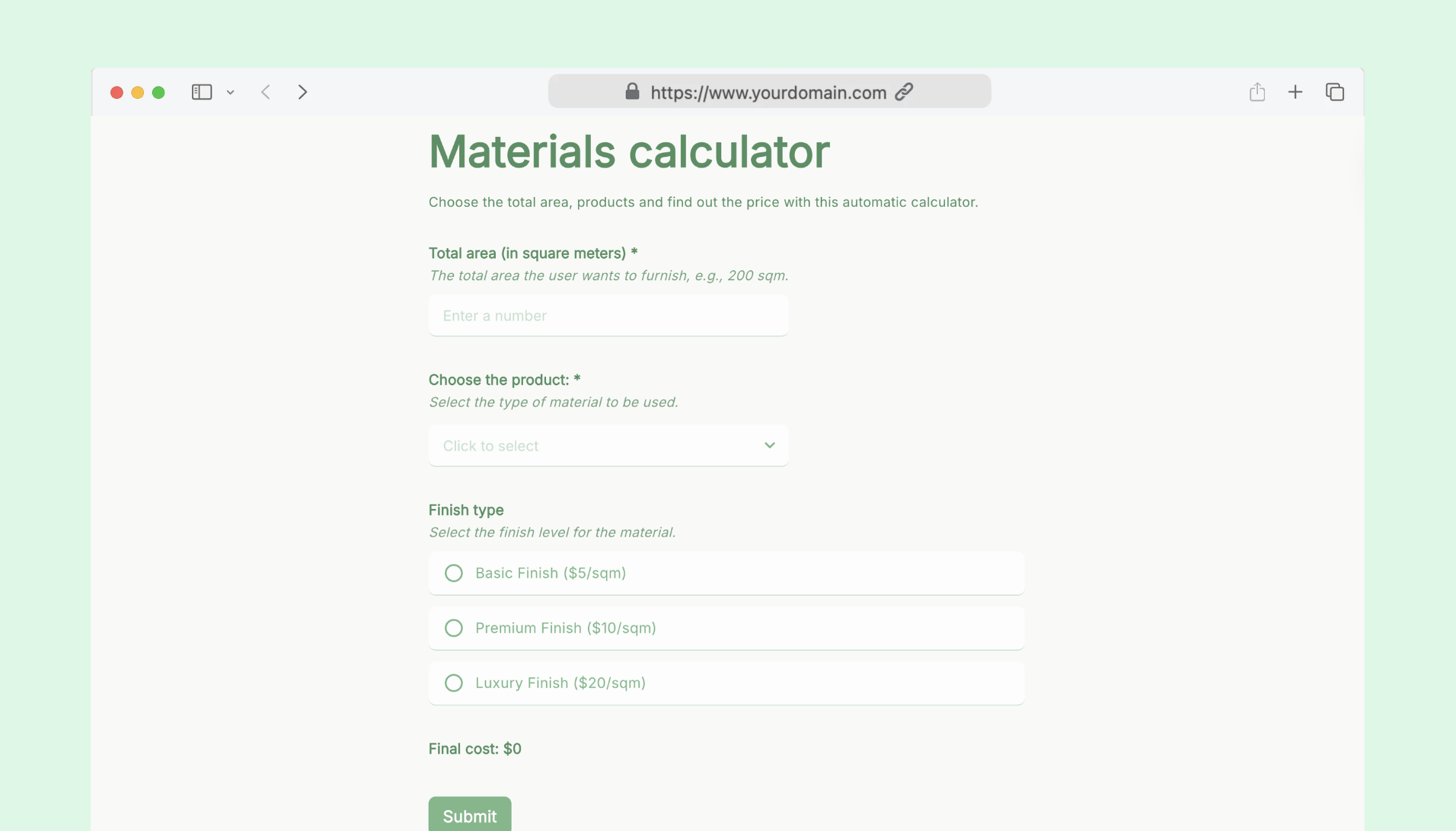 Materials Calculator