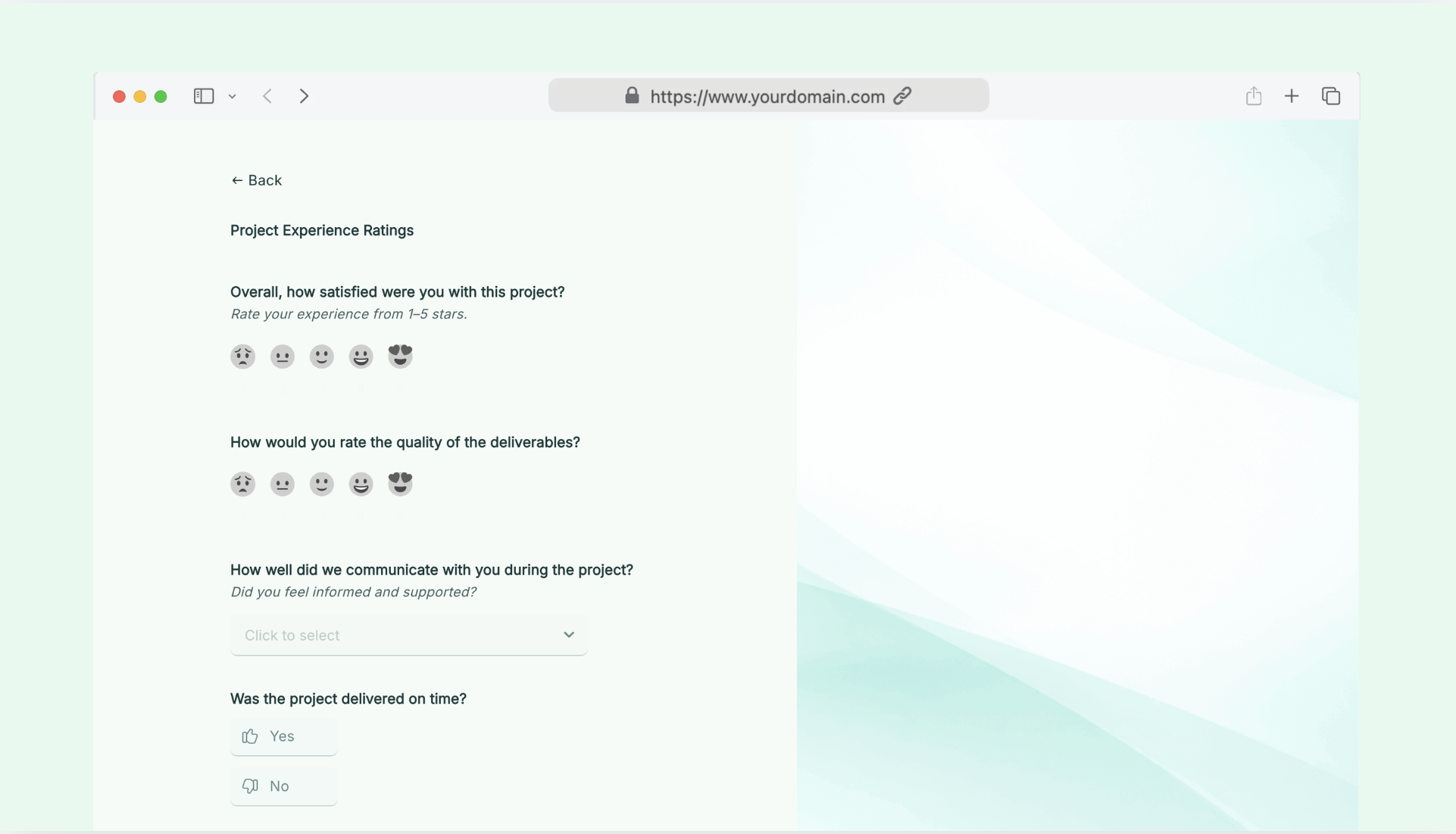 Client feedback form