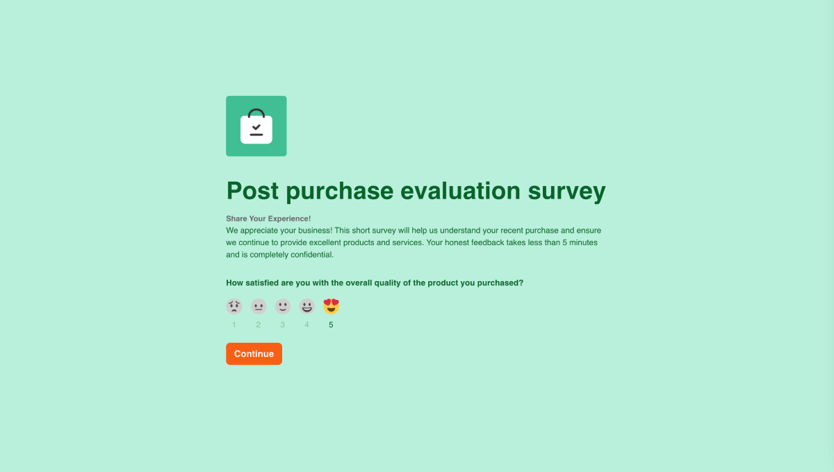 Post purchase evaluation survey