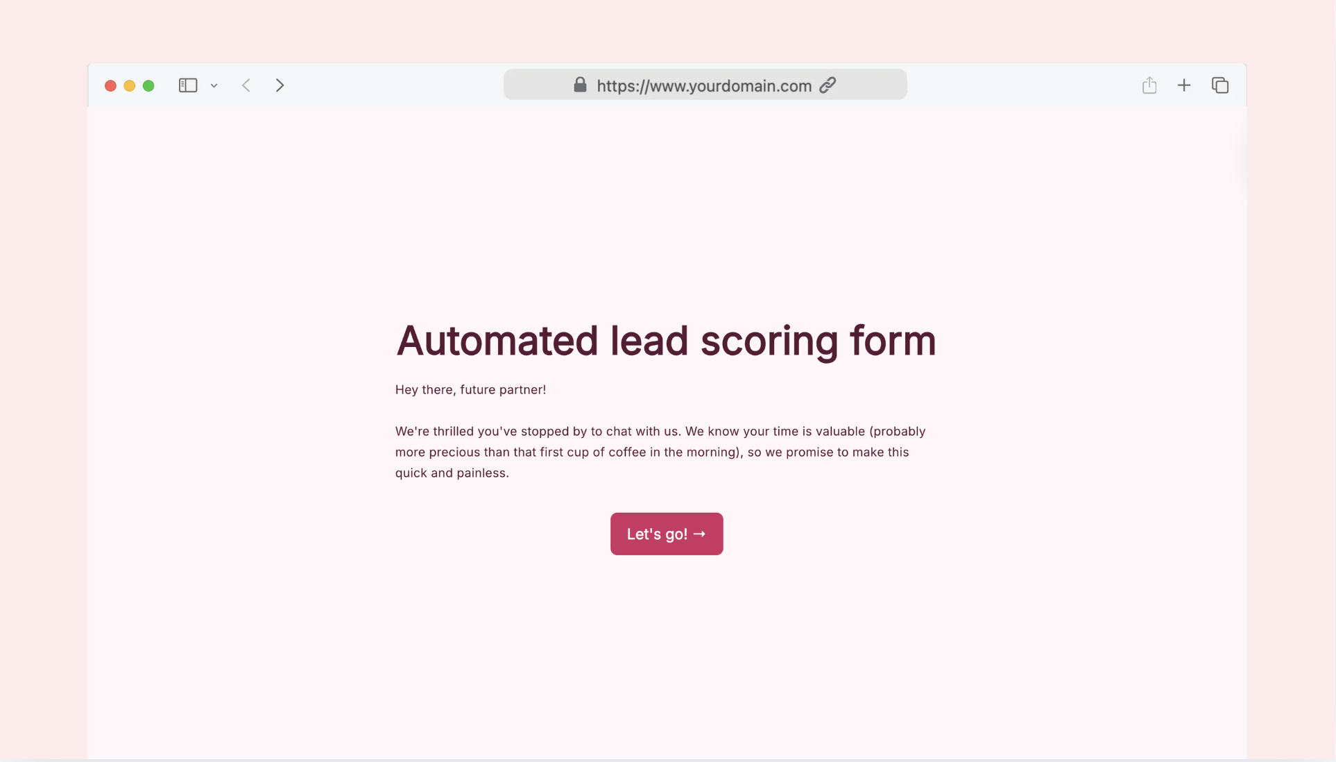 Automated lead scoring form