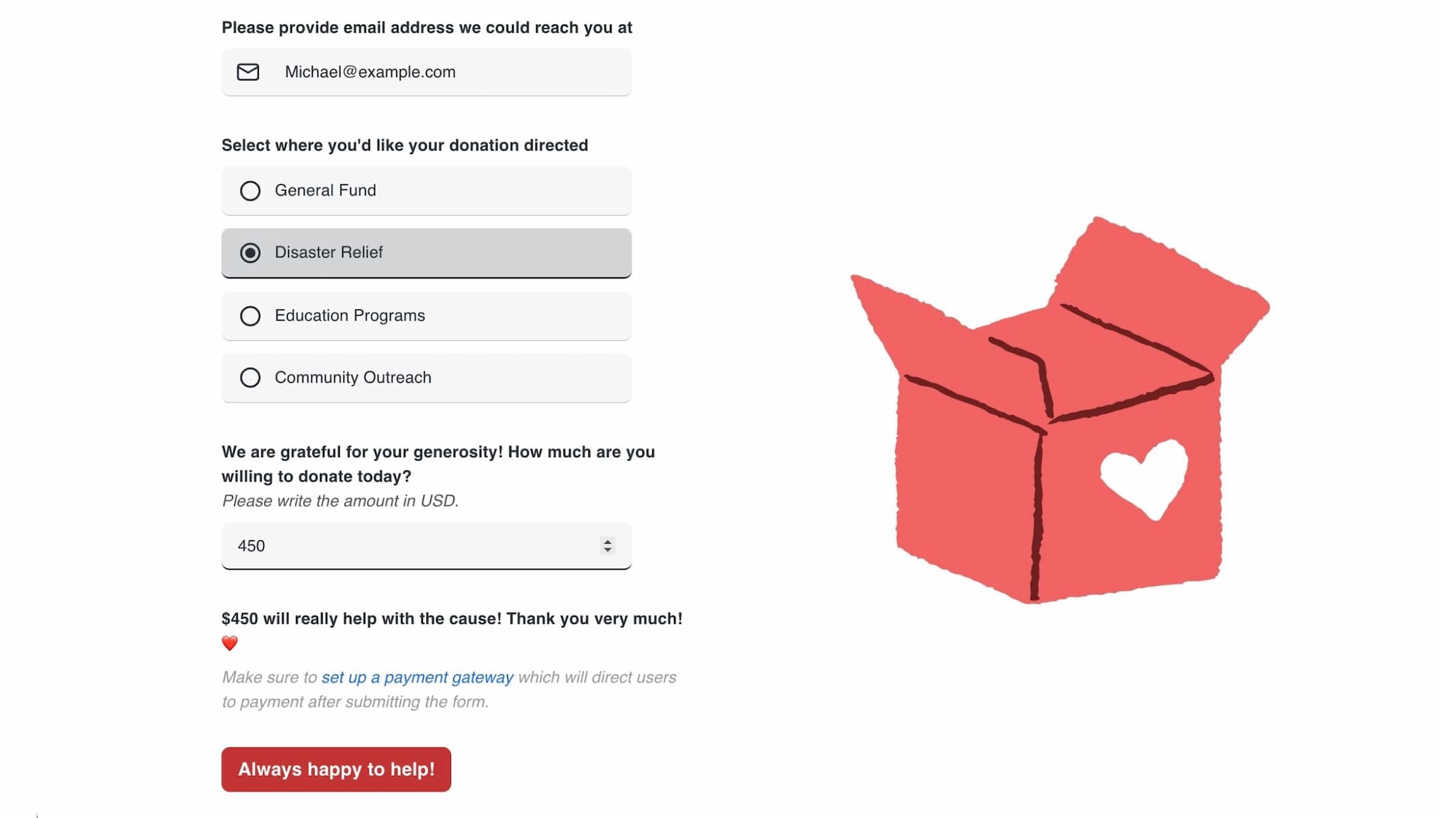 Donation form