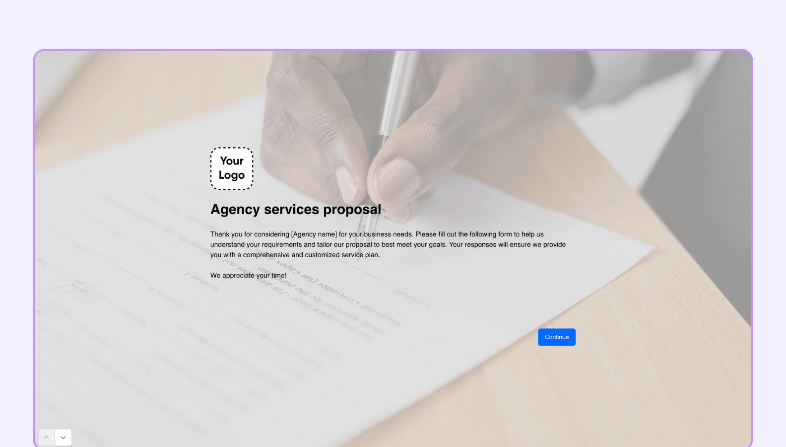 Agency services proposal