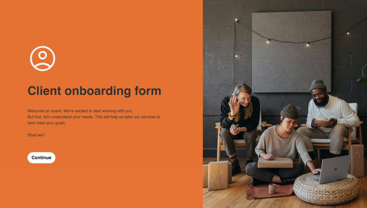 Client onboarding form