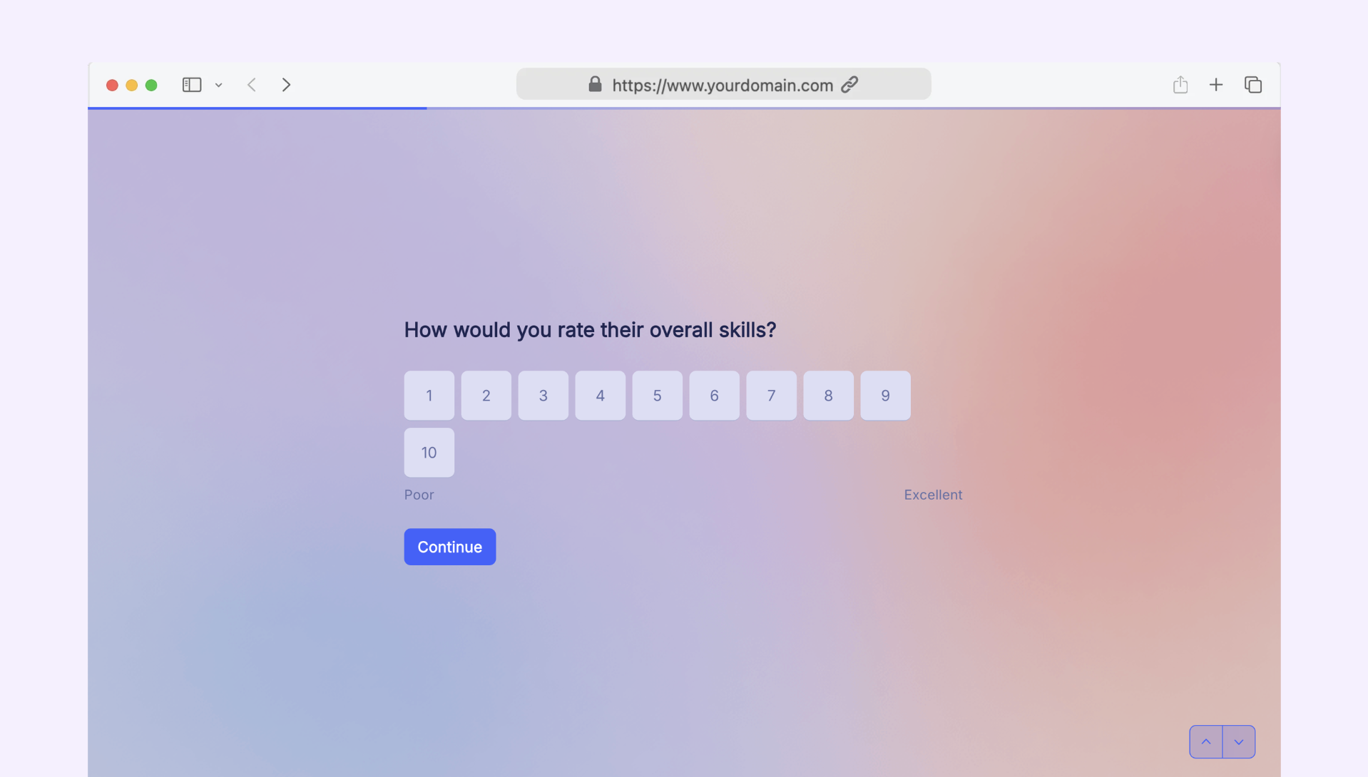 Multi-step evaluation scoring form