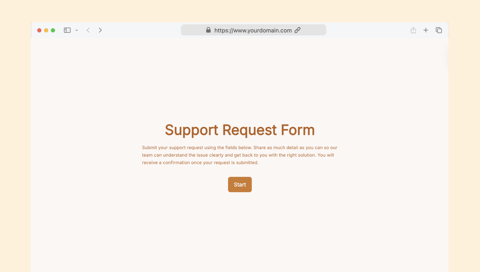 Support Request Form