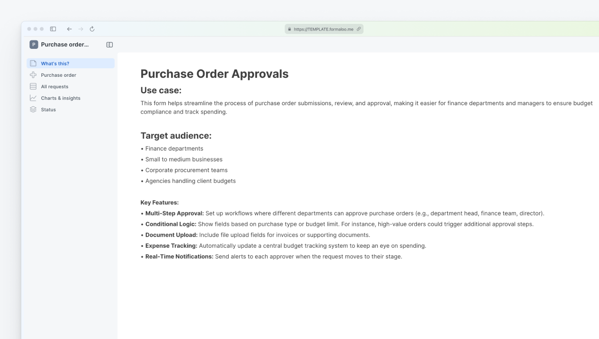 Purchase order approvals