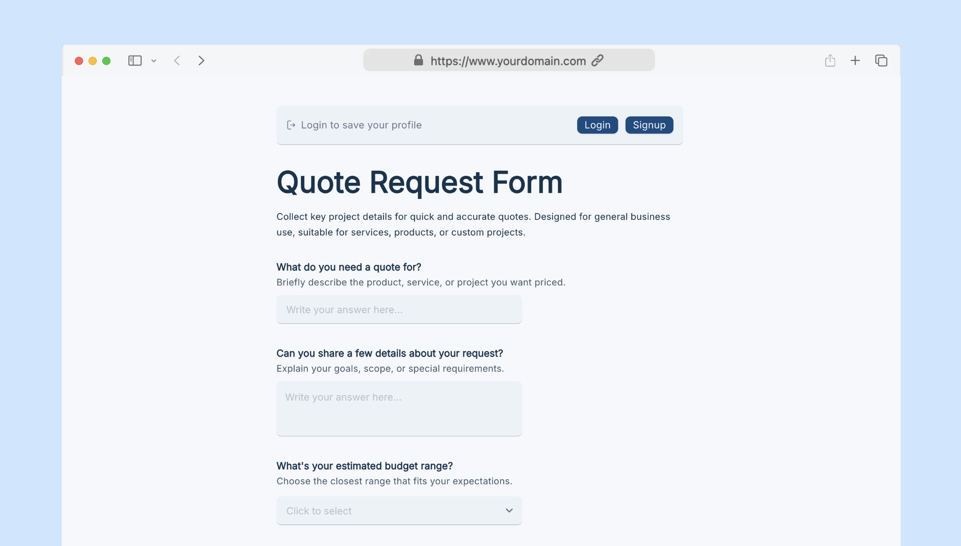 Quote Request Form