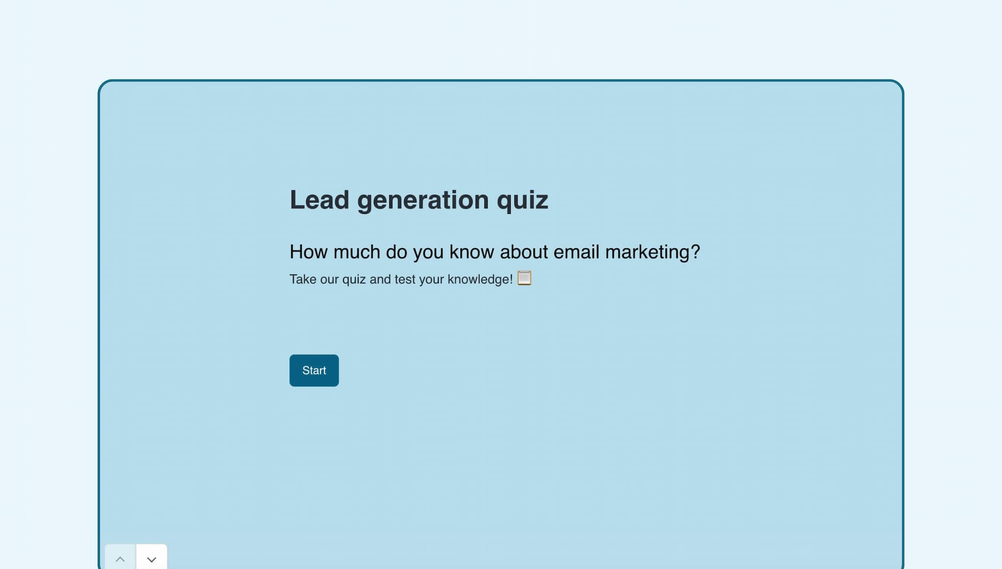 Lead generation quiz